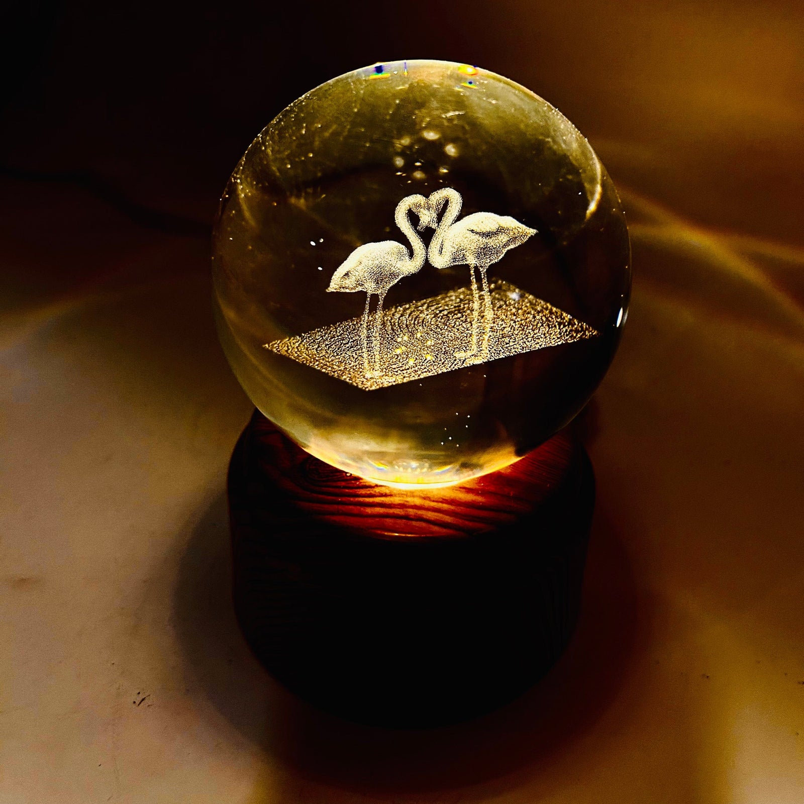 Flamingos Rotating Crystal Ball Lamp CALLA PRODUCTS 