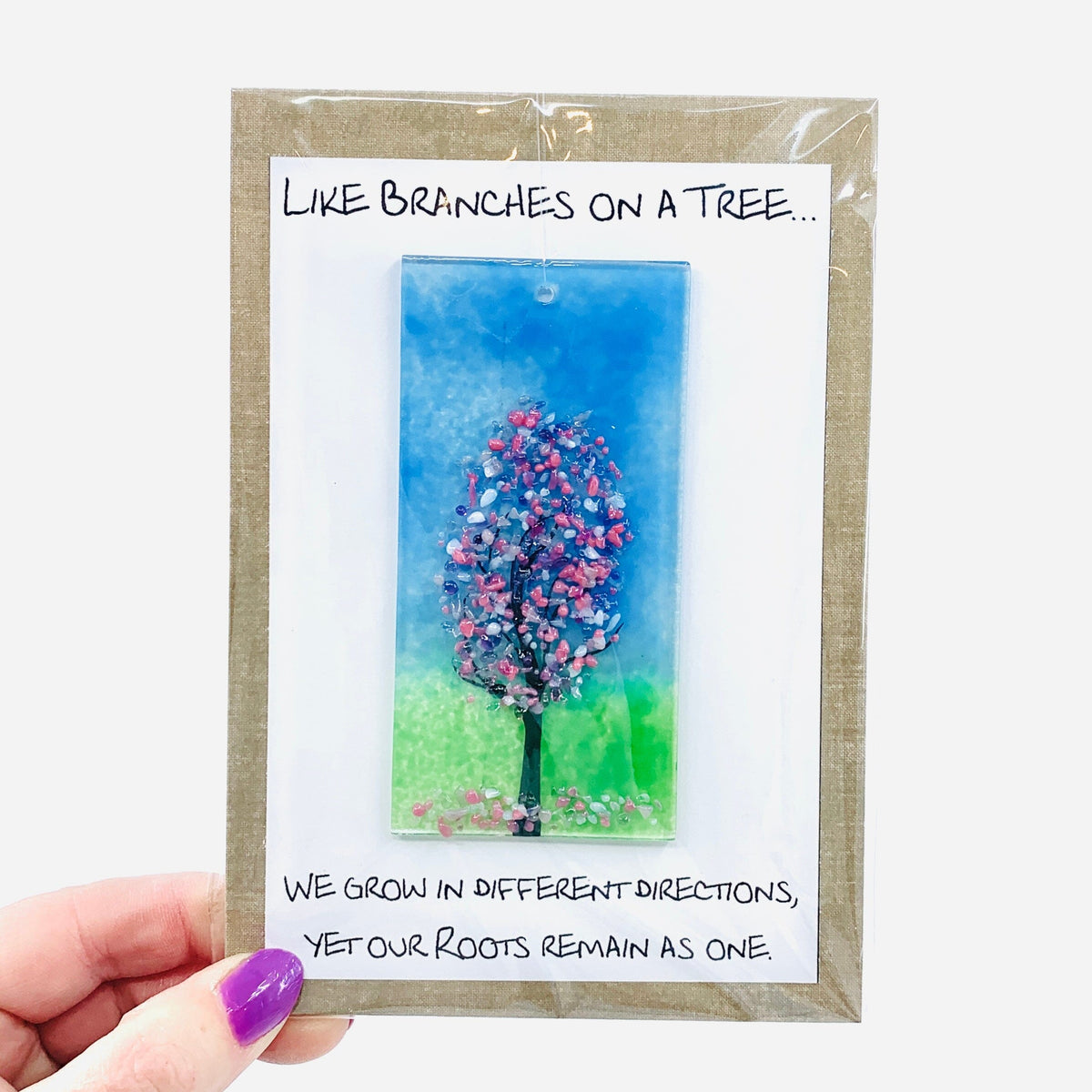 Fused Glass "Like Branches on a Tree” Suncatcher 5 Decor Glimmer Glass Gifts 