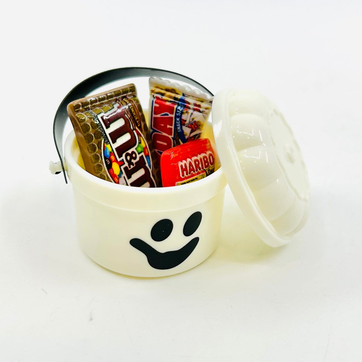 White Ghost, Miniature Throwback Trick or Treat Candy Bucket Miniature - 