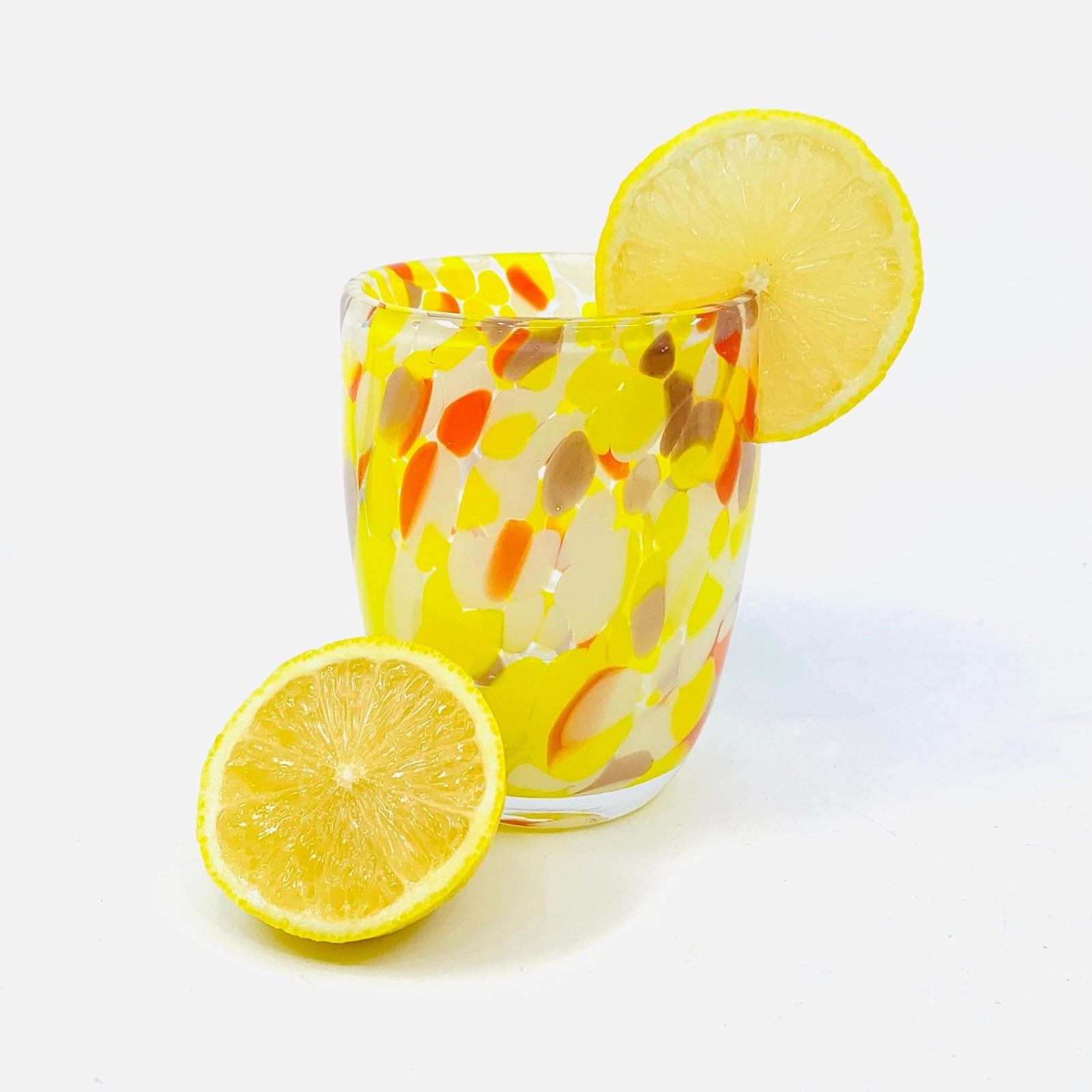 Spotted Glass Tumbler, Yellow Decor One Hundred 80 Degrees 