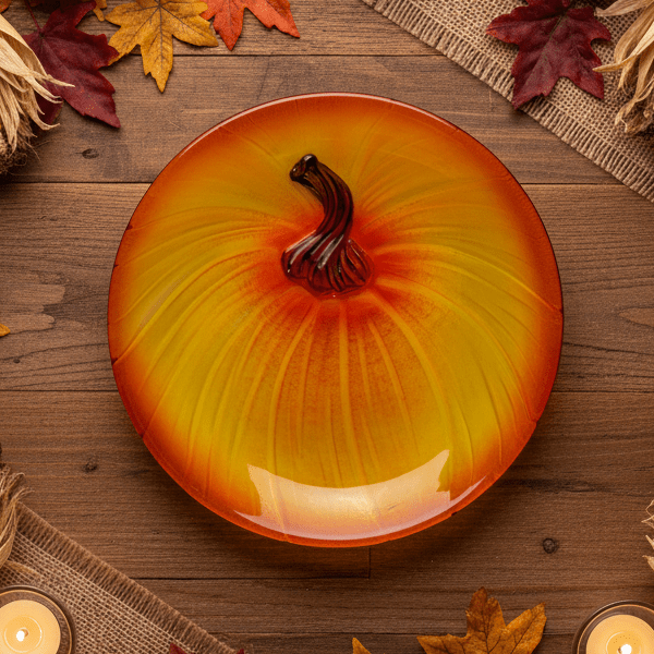 Glass Fusion Plate, Pumpkin Plate 50 C&F Enterprises 