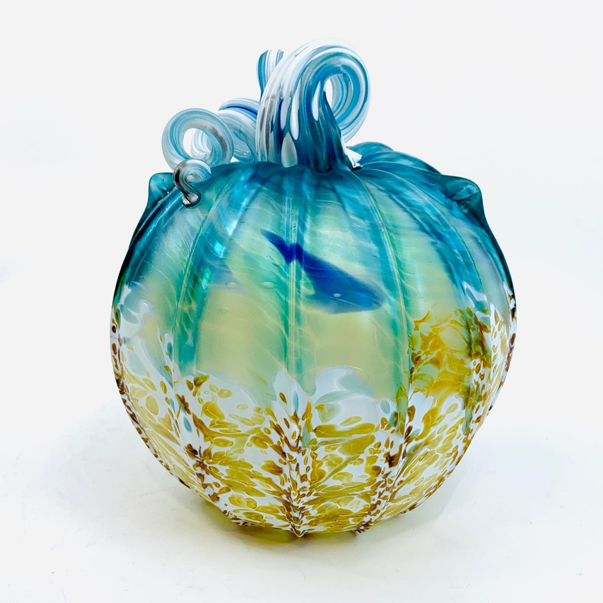 Daily Pumpkin 489 “Luke’s Coastal Cat" Matte Squat Gabby Luke Adams Glass Blowing Studio 