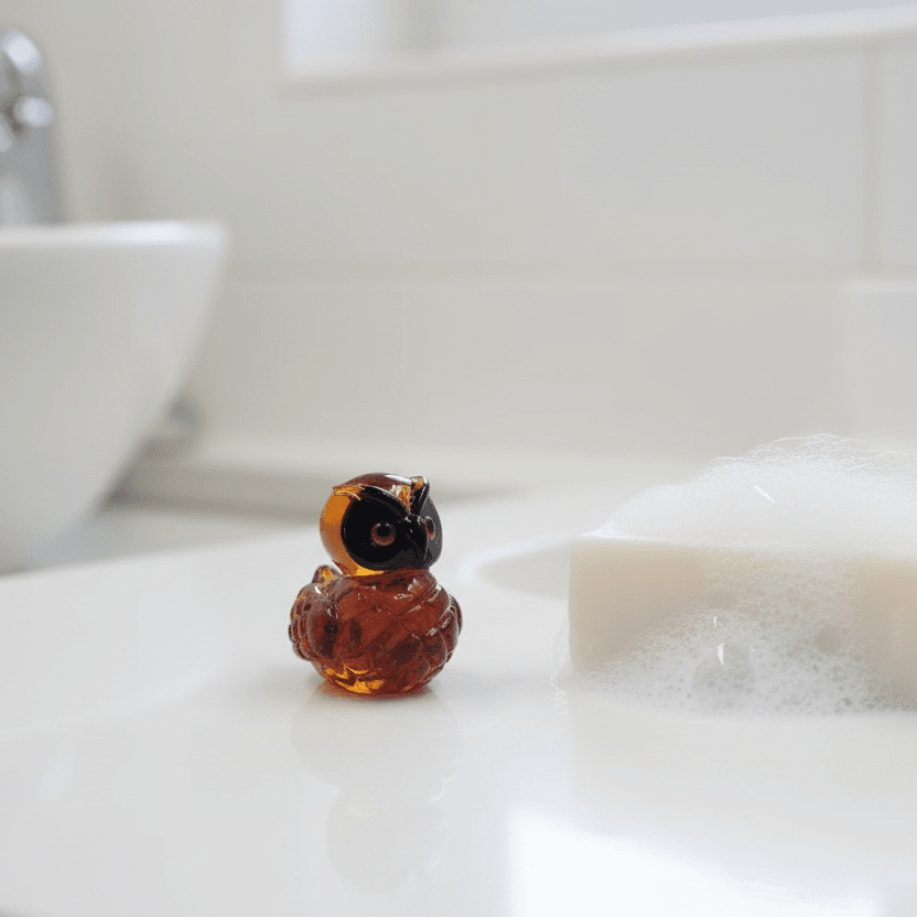 Owl - Mini Glass Rubber Duck Miniature Alex 