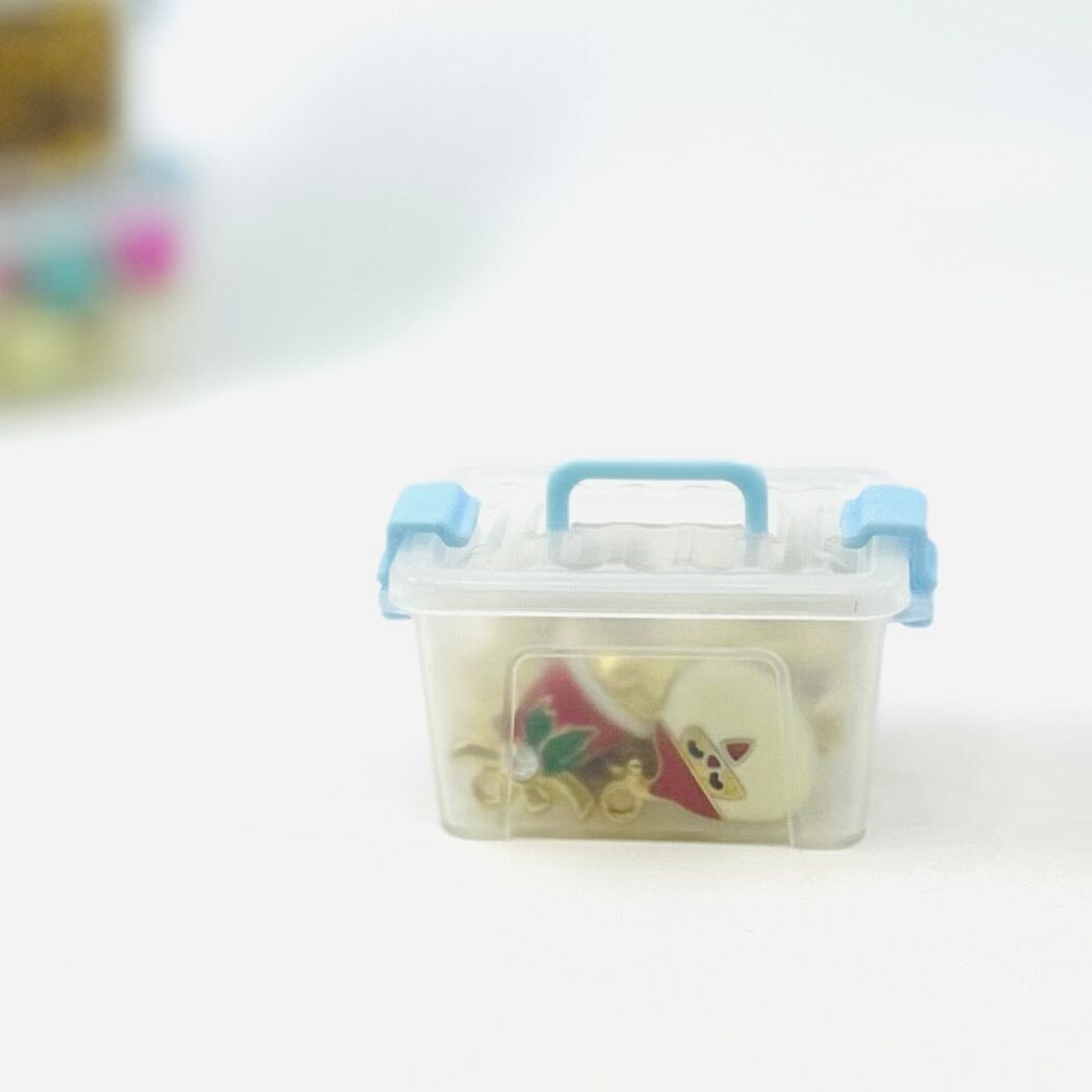 Tiny Attic Tote of Christmas Brass Enamel Ornaments Miniature - 