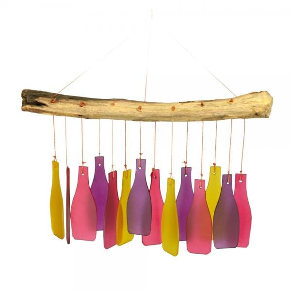 Wine Bottle Driftwood Glass Wind Chime Gift Essentials 
