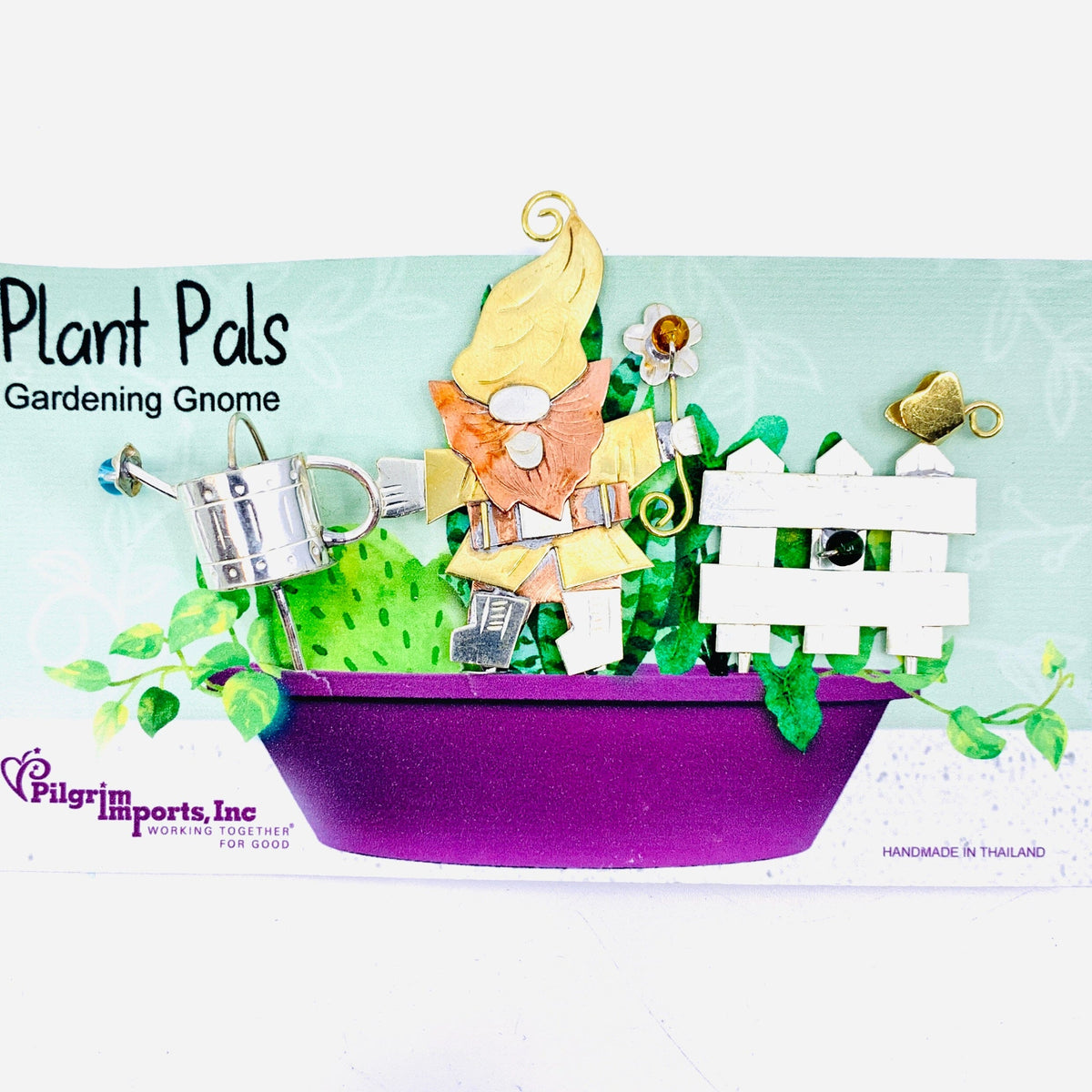 Plant Pals 5, Gardening Gnomes Miniature Pilgrim Imports 