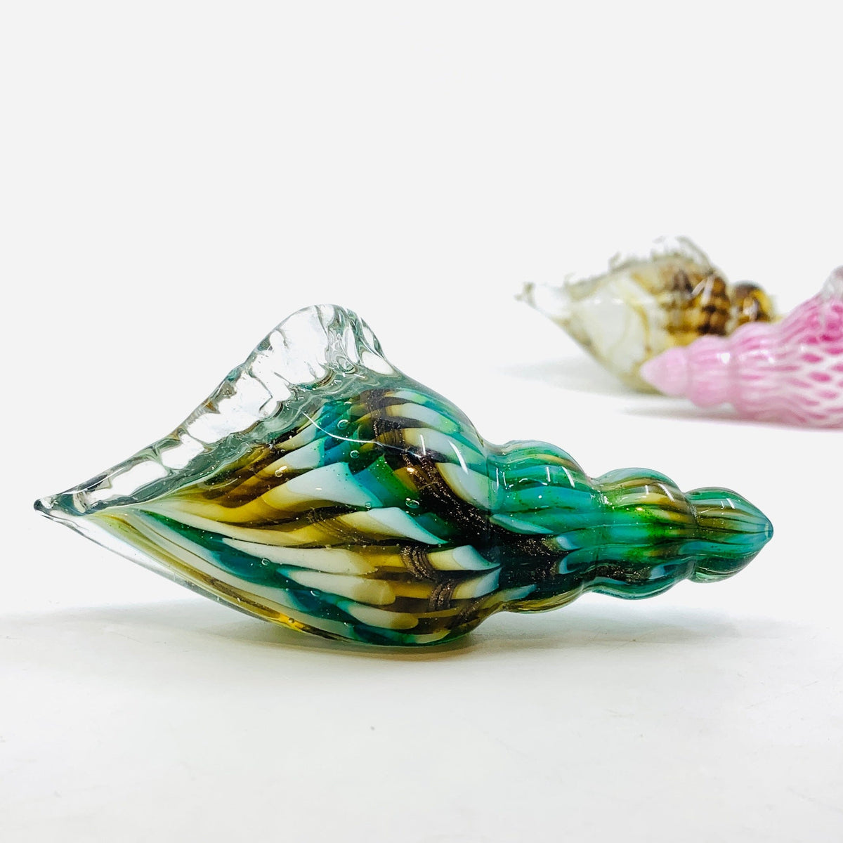 Glass Seashell, Teal Decor Chesapeake Bay 