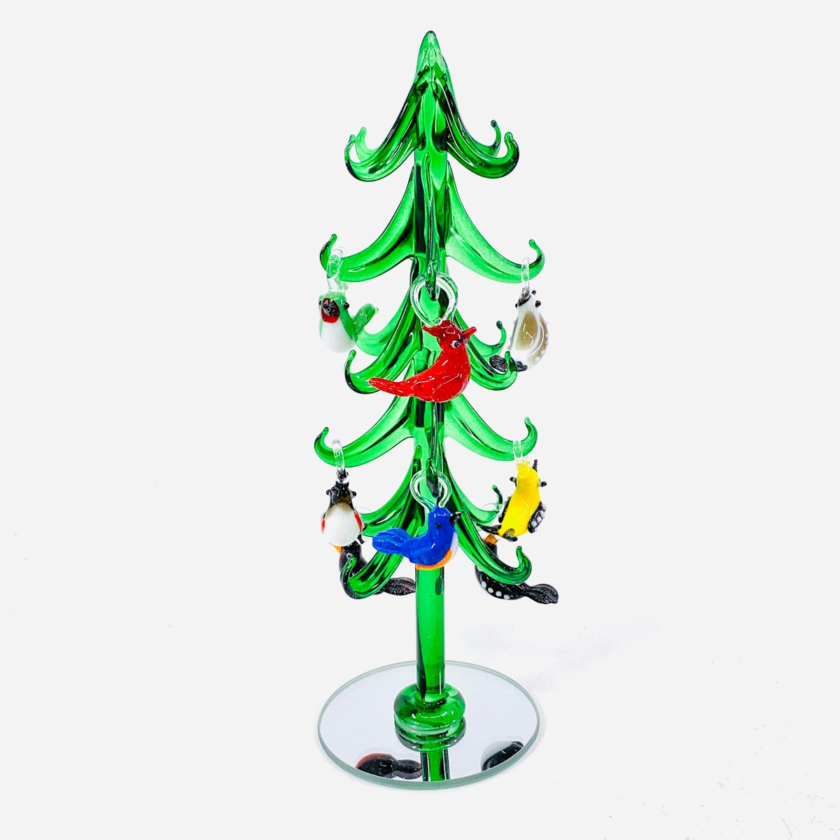 Large Glass Whimsical Bird Tree 8 Decor Gift Essentials 