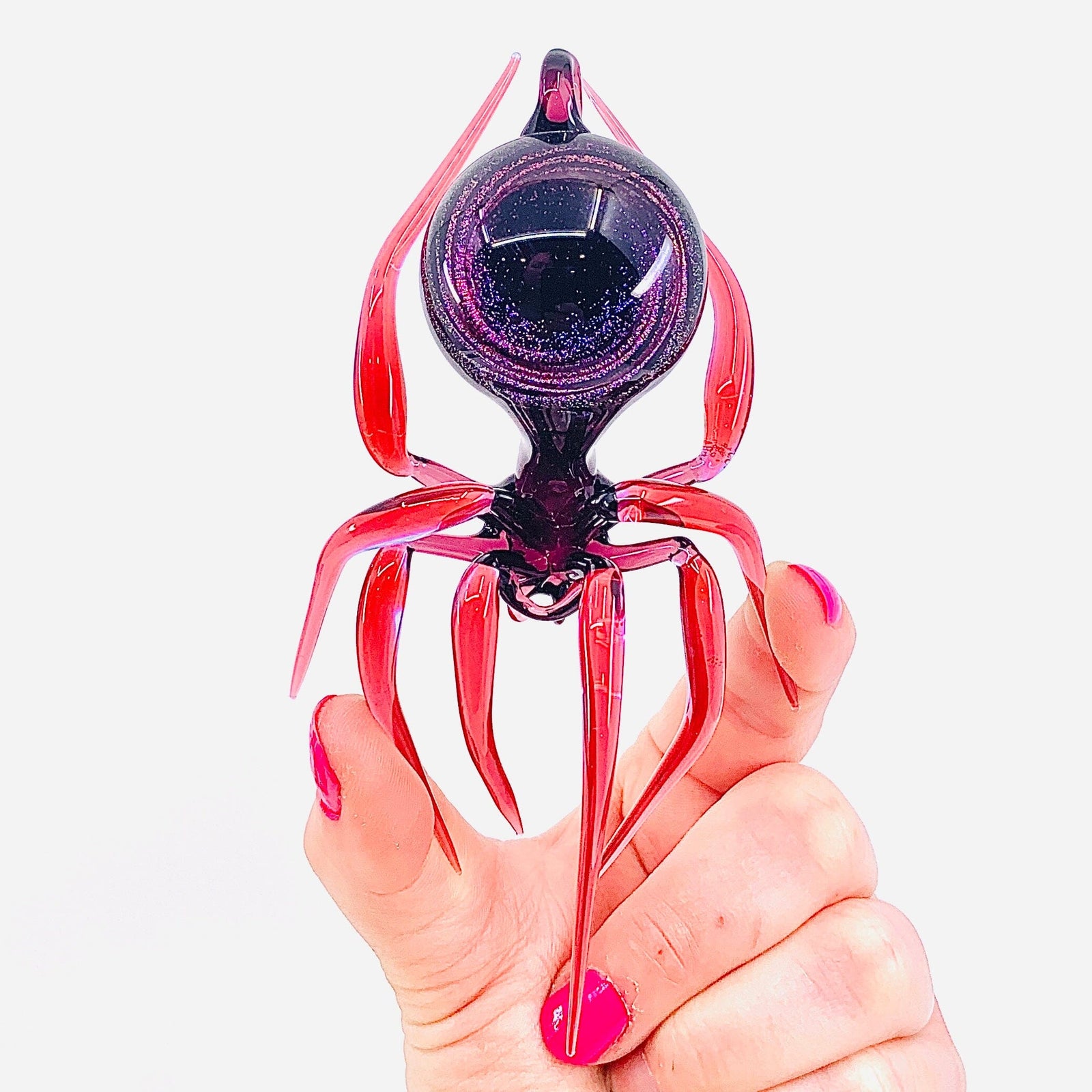 Glass Galaxy Spider Ornament, 27 Ornament WGK Glass Art Inc 