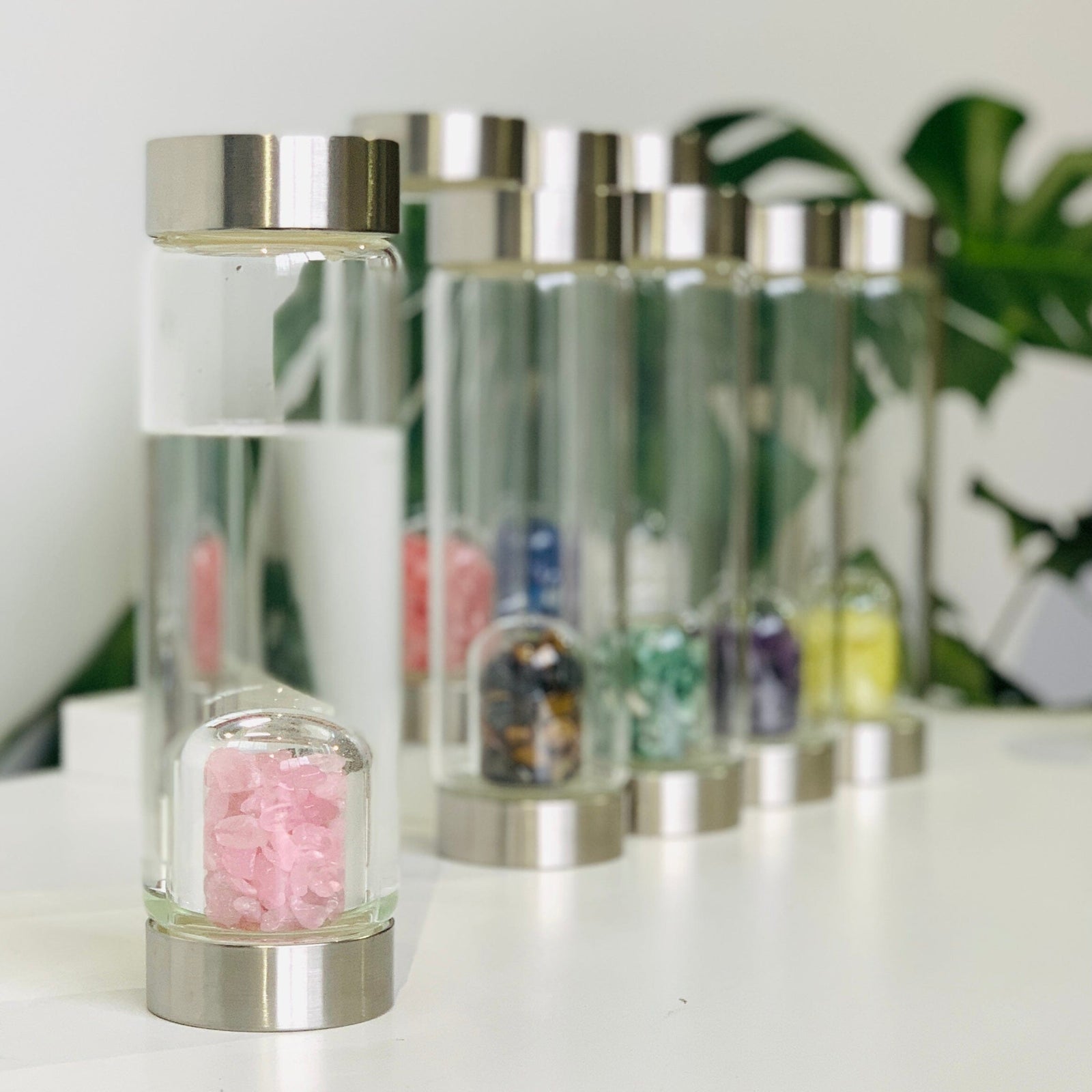 Gemstone Water Bottle, Rose Quartz Earth's Elements 