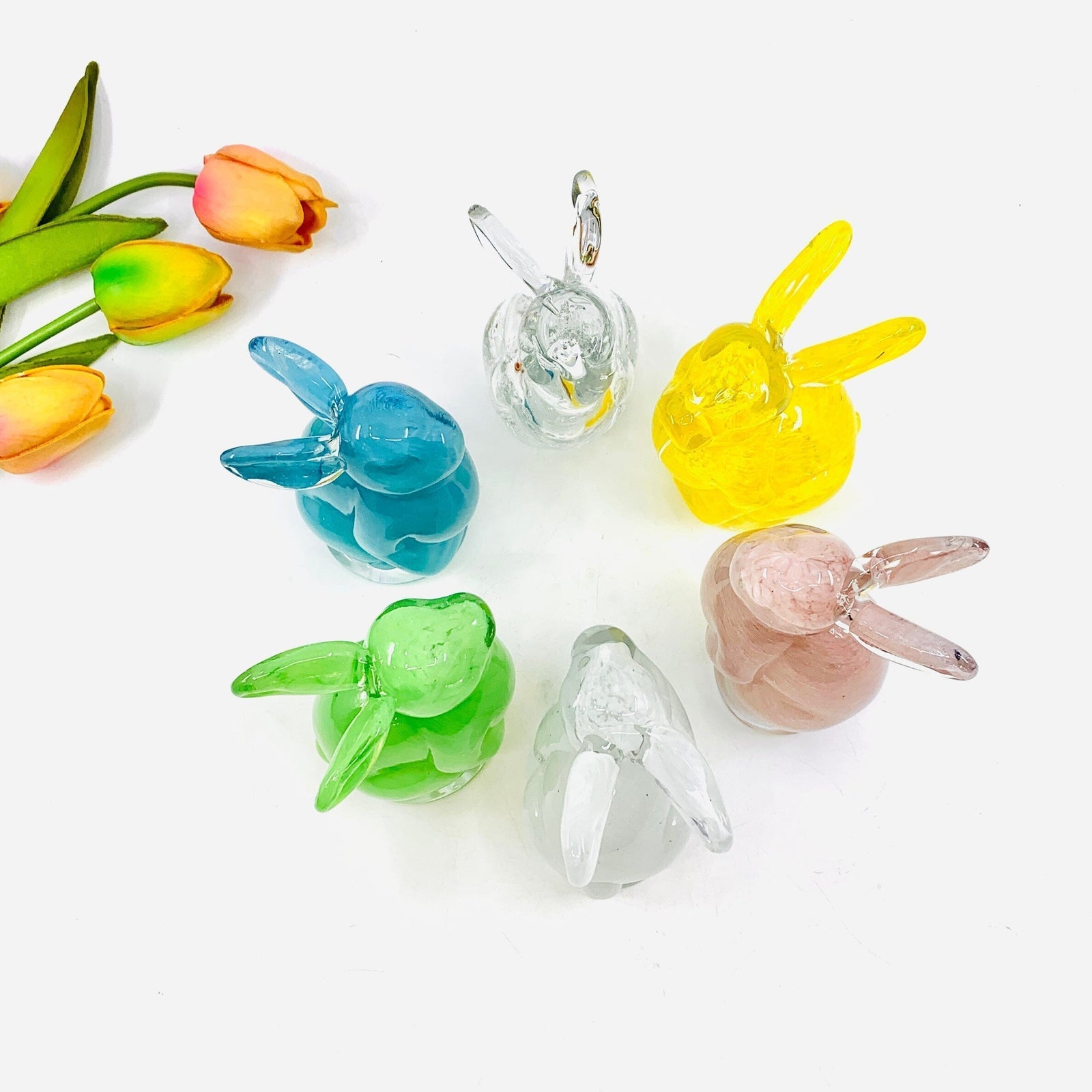 Glass Easter Baby Bunny, Lemon Diamond Star 