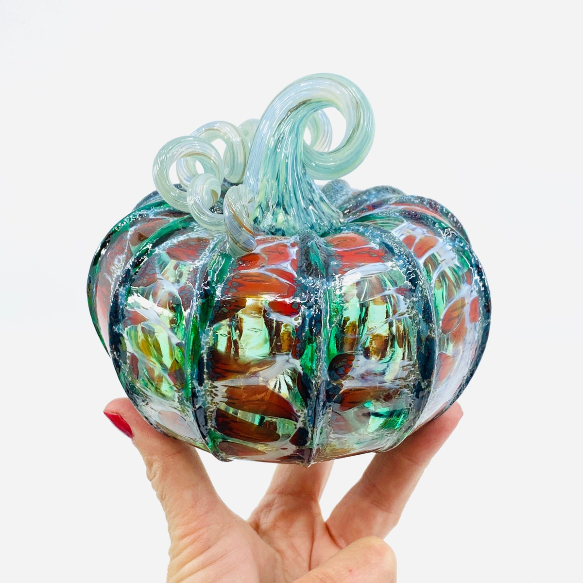 Daily Pumpkin 2140 Holiday Squat and Mercury Tree Ornament Gabby Luke Adams Glass Blowing Studio 