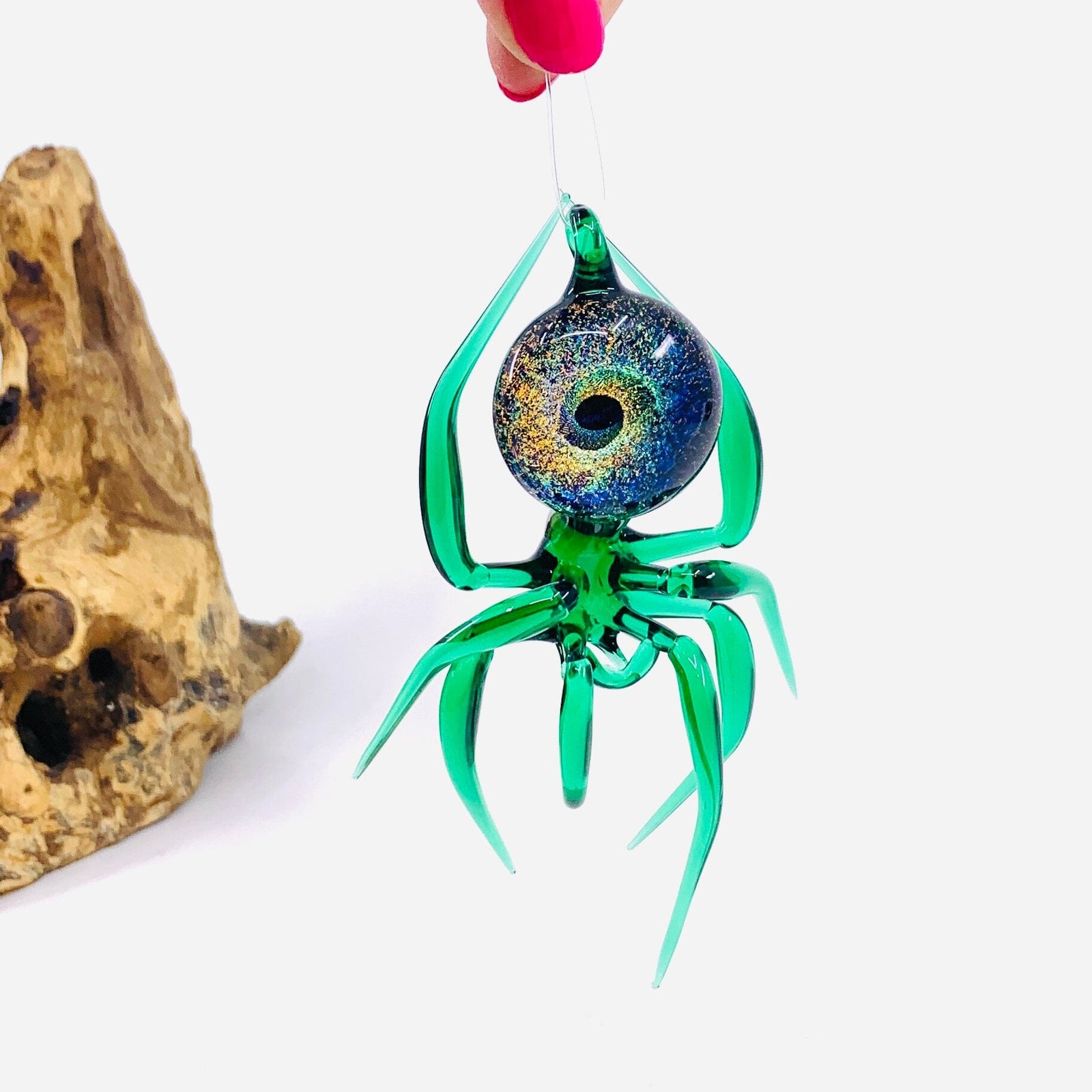 Glass Galaxy Spider Ornament, 32 Ornament WGK Glass Art Inc 