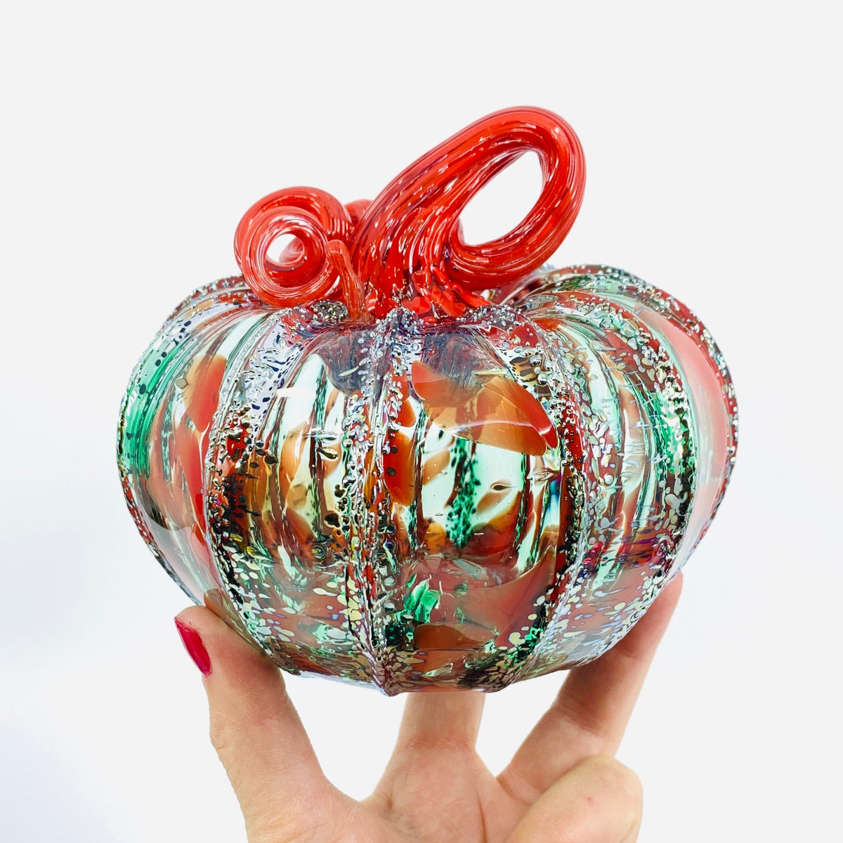 Daily Pumpkin 2125 Holiday Squat and Mercury Tree Ornament Gabby Luke Adams Glass Blowing Studio 