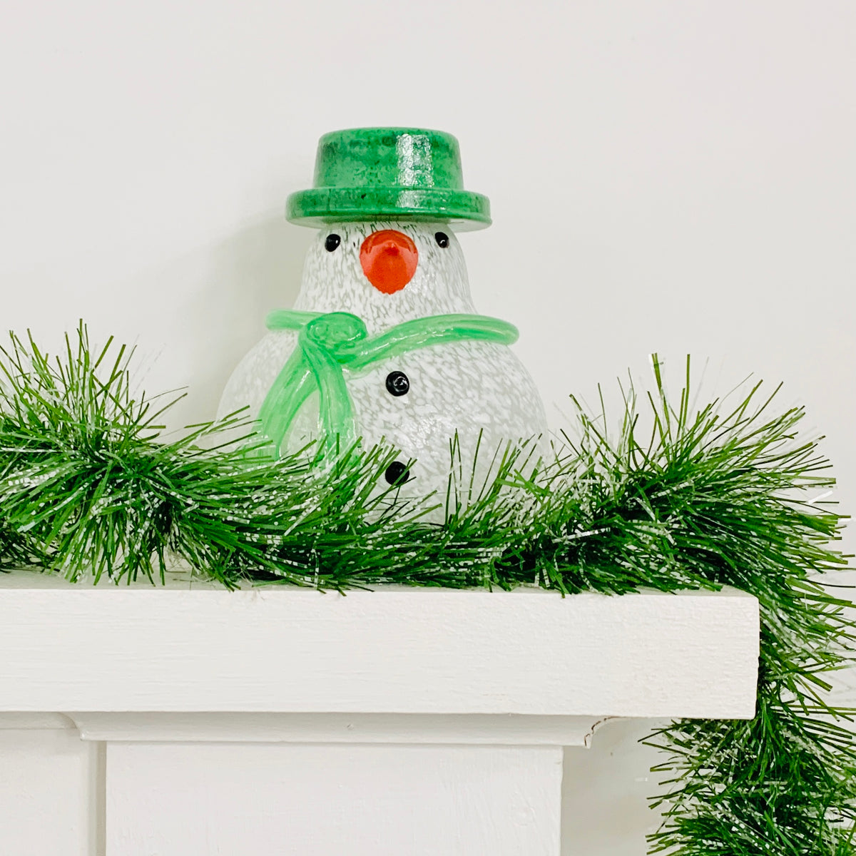 Blown Glass Snowman - Blue Scarf