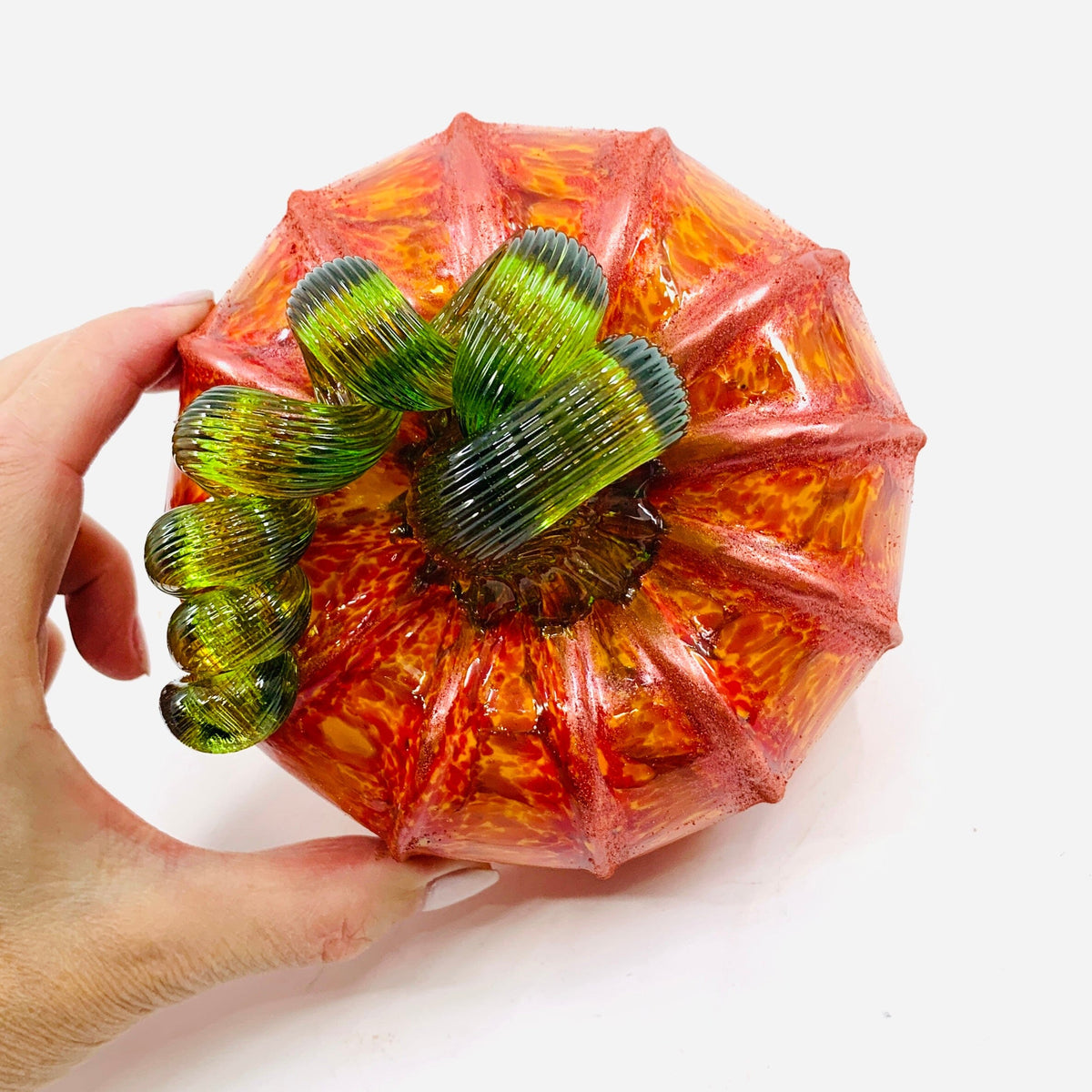 Daily Pumpkin 588 Fall Shimmer Squat Daily Pumpkin Luke Adams Glass Blowing Studio 