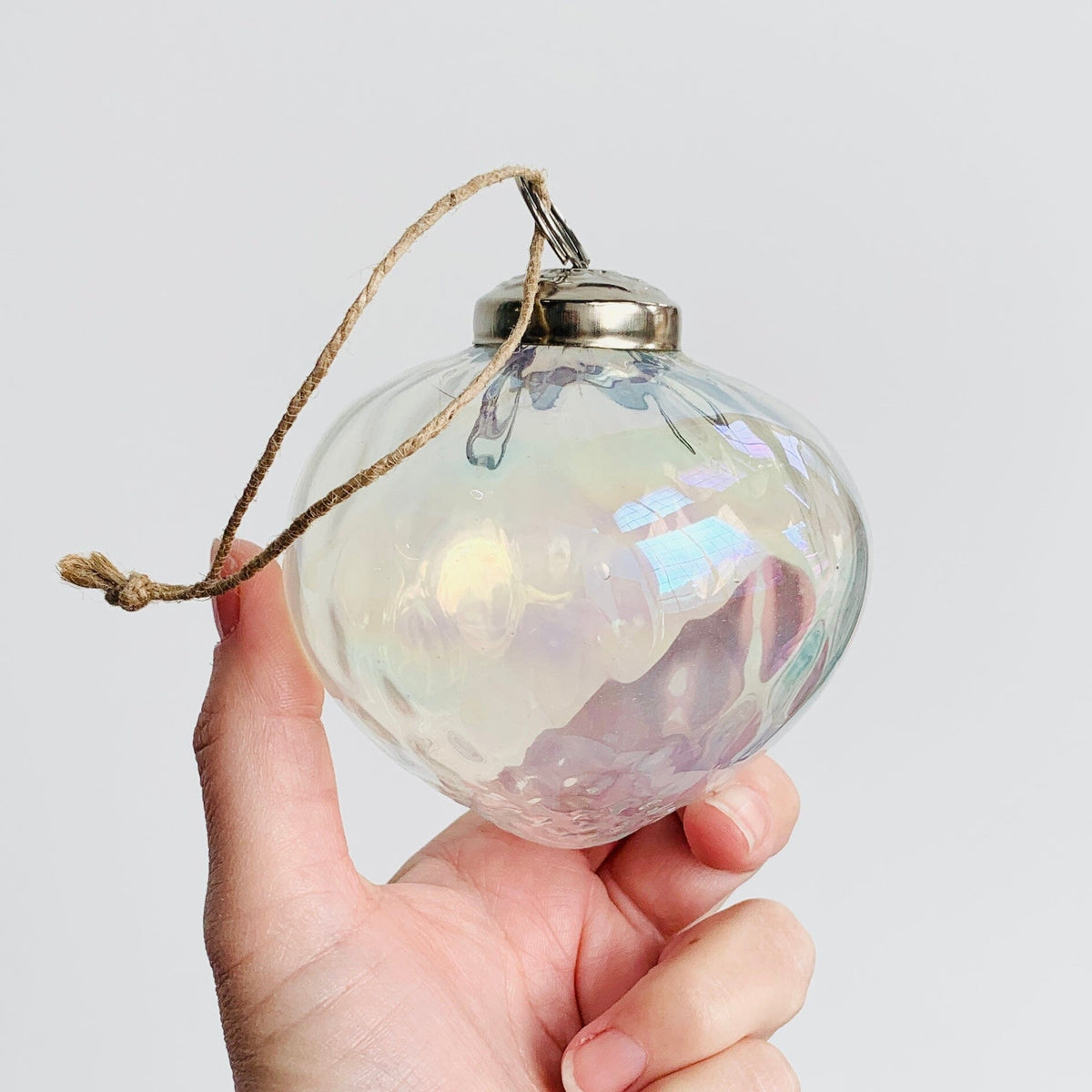 Optic Glass Diamond Ornament 8, Clear Luster