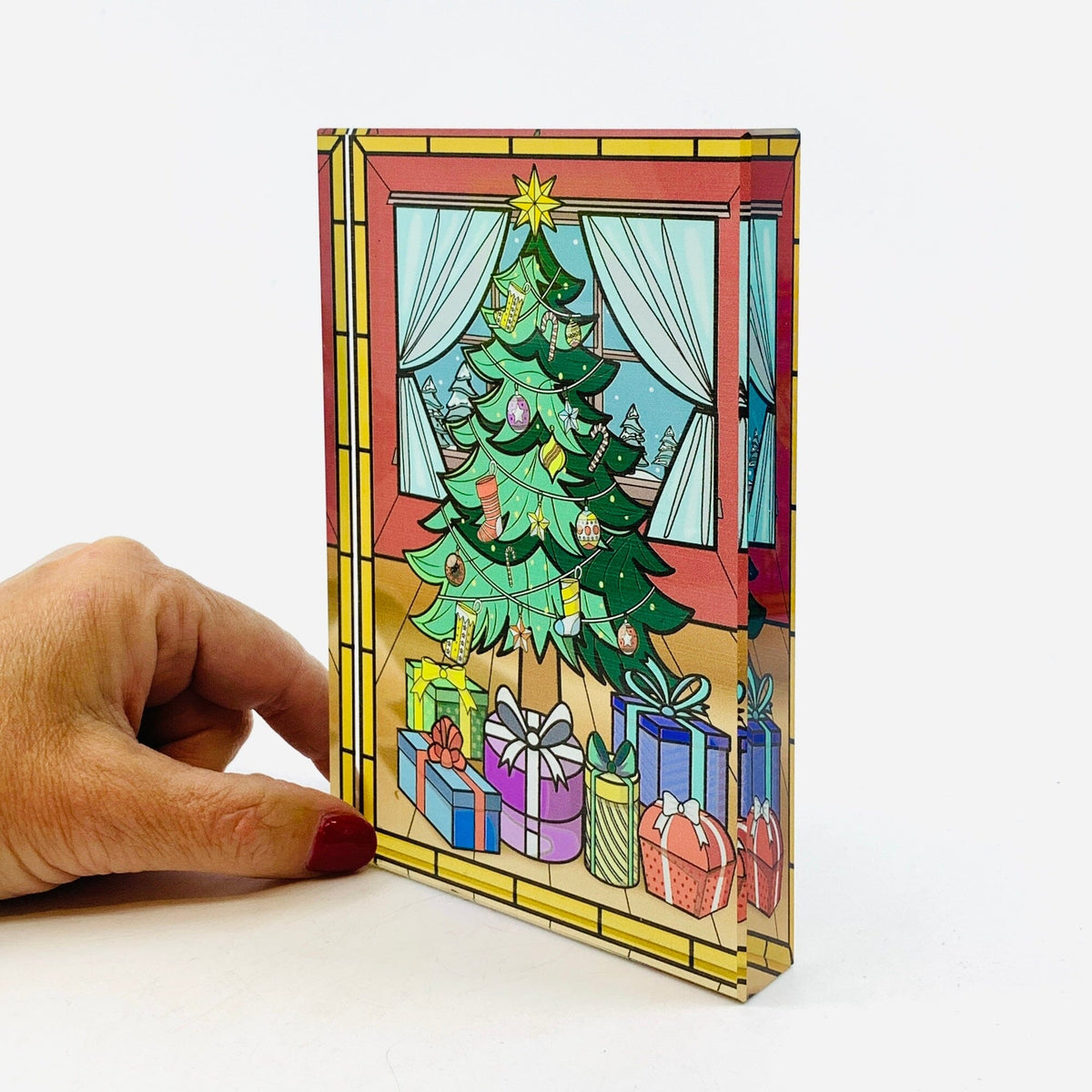 Glass Block Holiday Windows Decor GANZ 