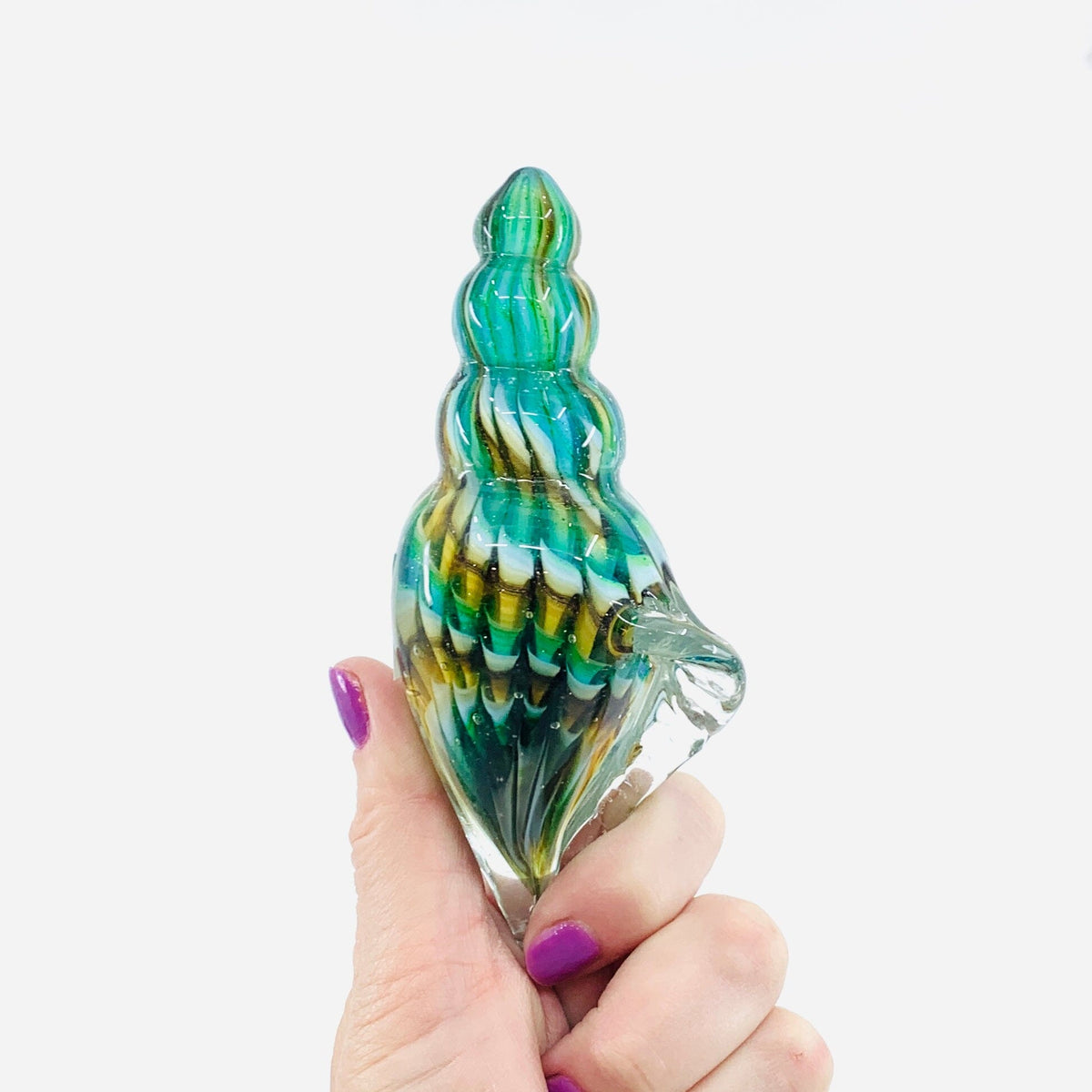 Glass Seashell, Teal Decor Chesapeake Bay 