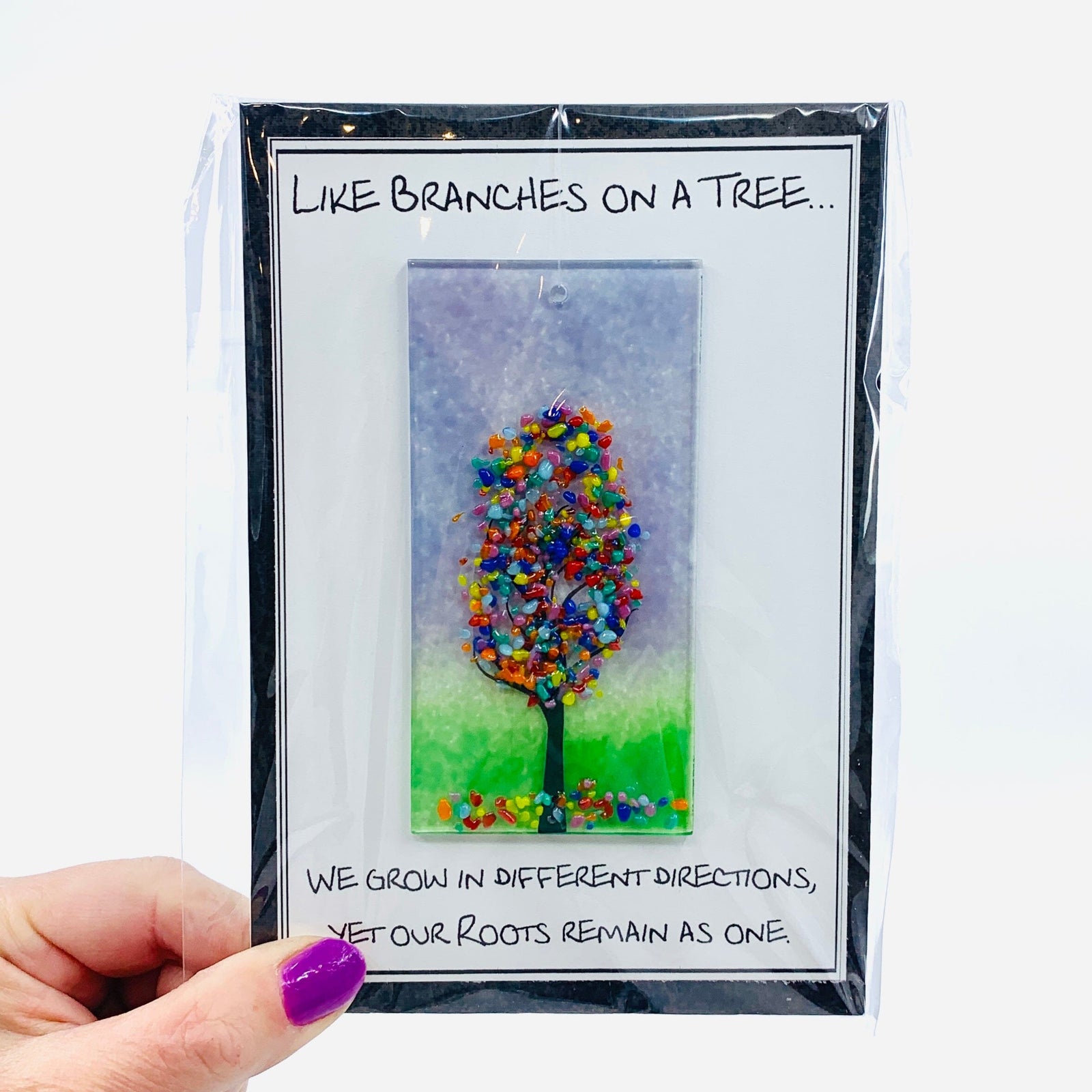 Fused Glass "Like Branches on a Tree” Suncatcher 1 Decor Glimmer Glass Gifts 