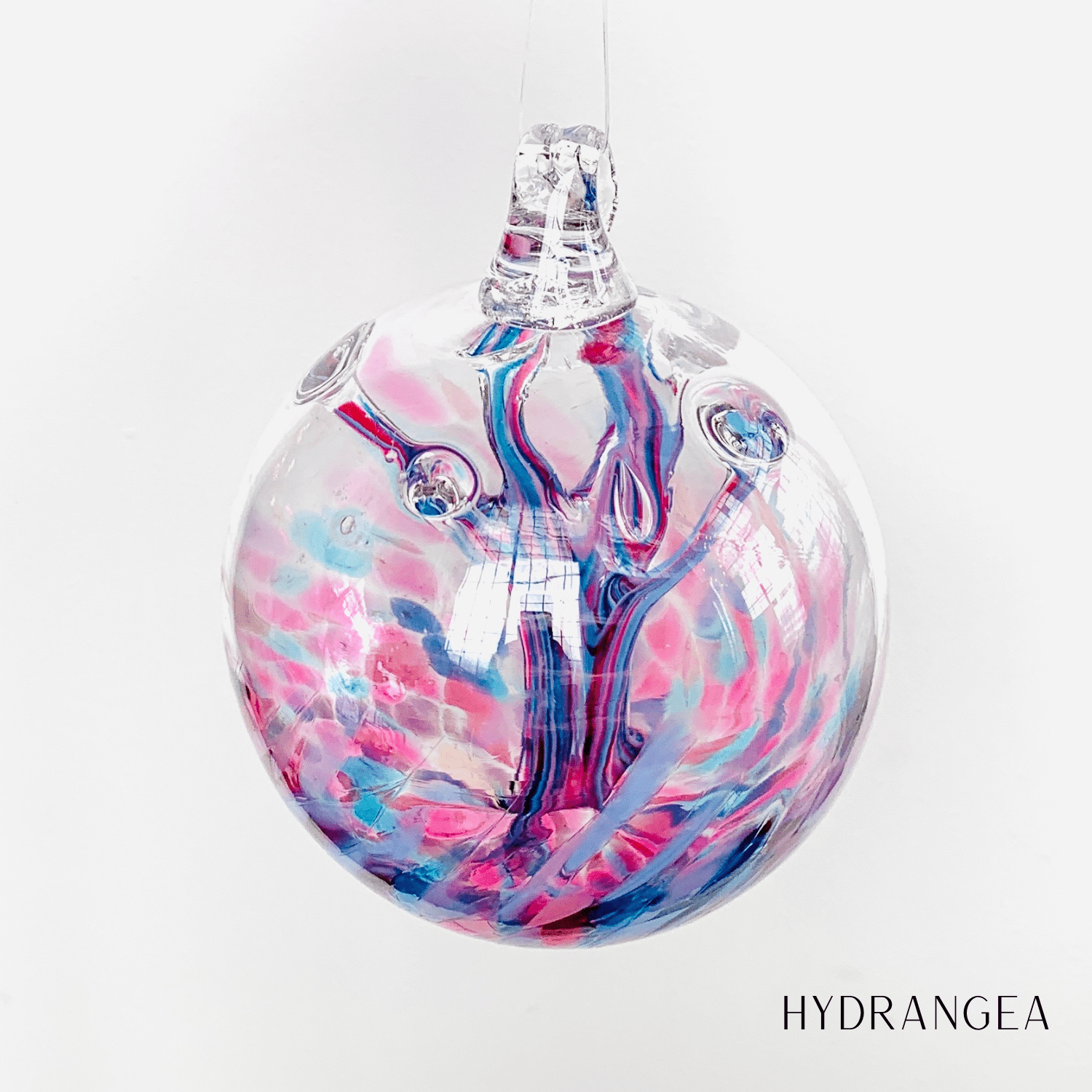5" Wish Ball Ornament, Hydrangea Wish Ball Luke Adams Glass Blowing Studio 
