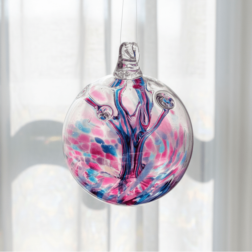 6" Wish Ball Ornament, Hydrangea Wish Ball Luke Adams Glass Blowing Studio 