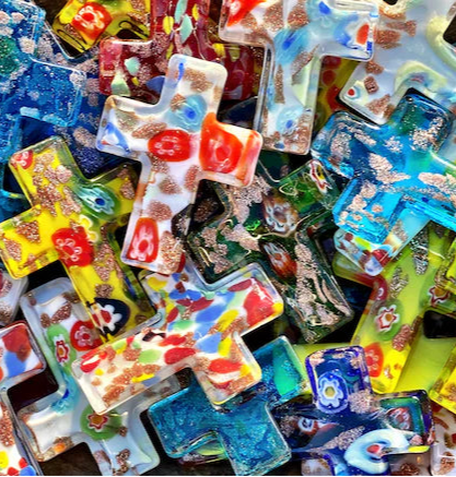 Glass Pocket Cross Miniature Shop Give Courage 