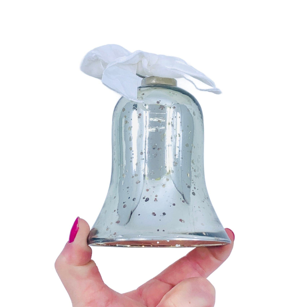 Mercury Glass Bell, Silver India House Brass 