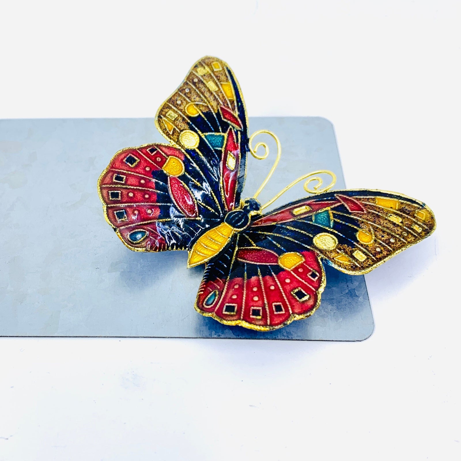 Pewter Enameled Butterfly Magnets -5 Decor Kubla Craft 