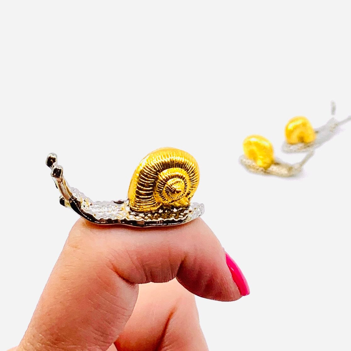 Tiny Pet Garden Mixed Metal Snail Miniature - 