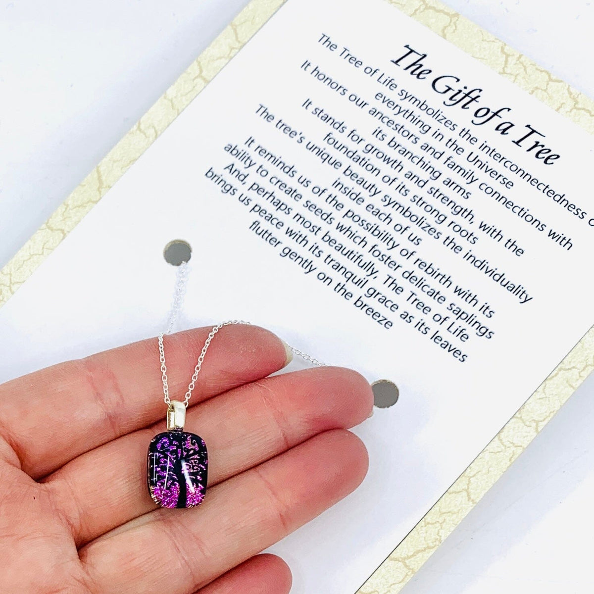 Tree of Life Glass Pendant Necklace Jewelry Glimmer Glass Gifts 