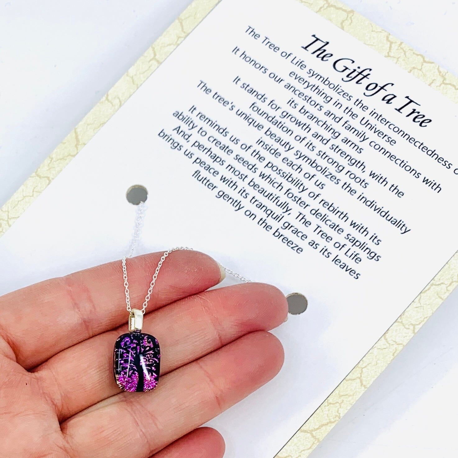 Tree of Life Glass Pendant Necklace Jewelry Glimmer Glass Gifts 