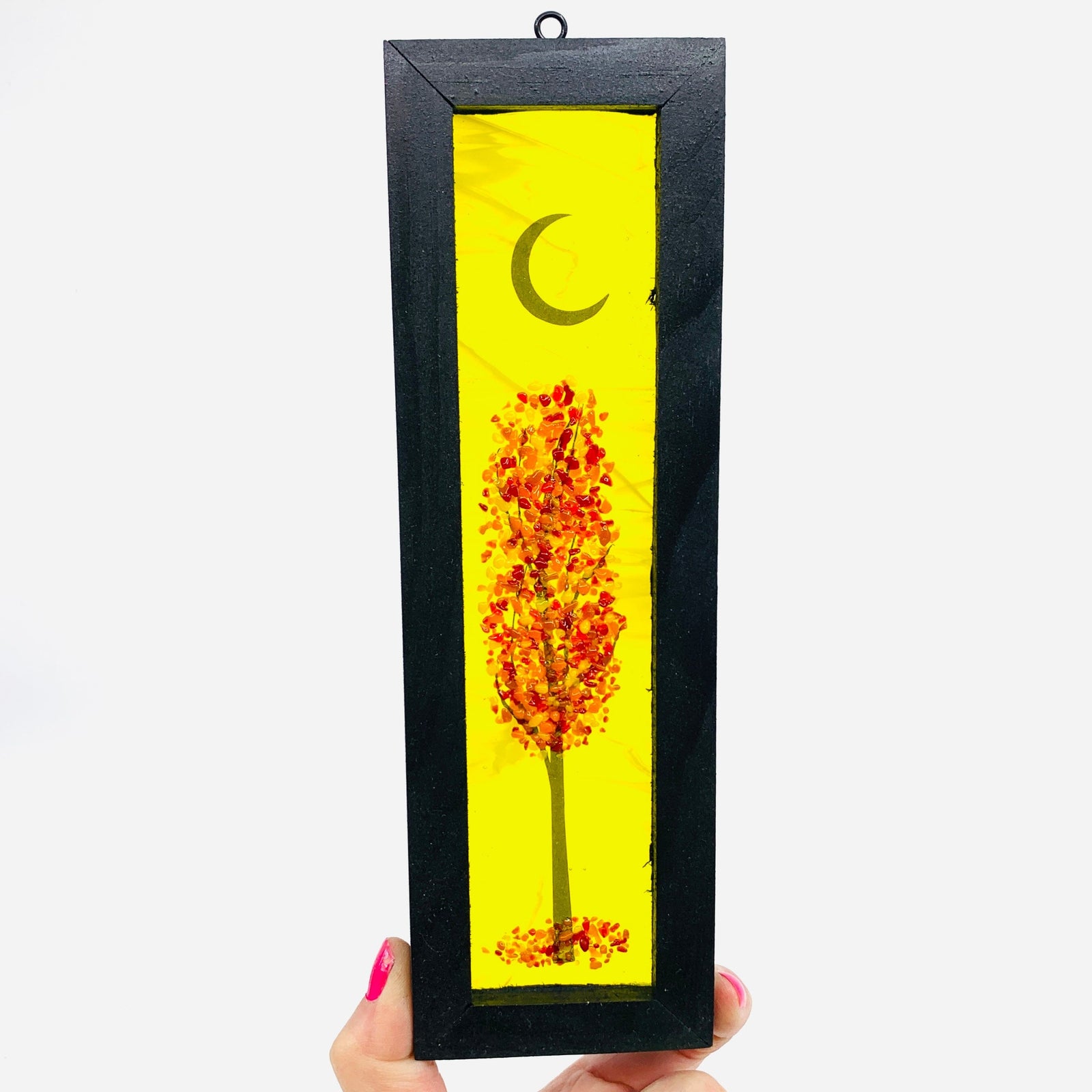 Fused Glass Crescent Moon Shadow Box 2 Decor Glimmer Glass Gifts 