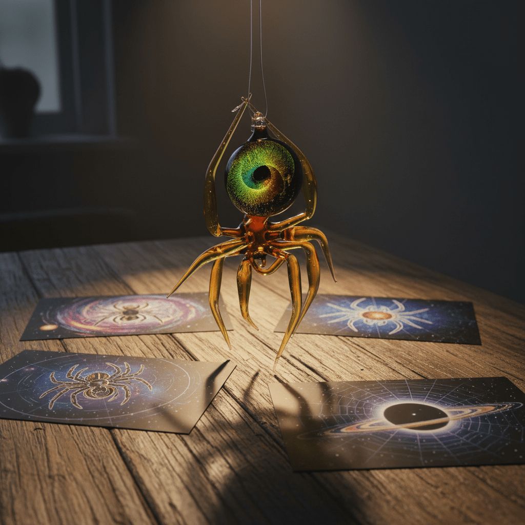Glass Galaxy Spider Ornament, 52 Ornament WGK Glass Art Inc 