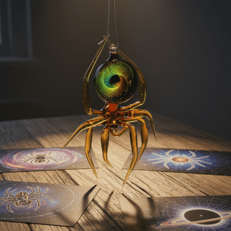 Glass Galaxy Spider Ornament, 52 Ornament WGK Glass Art Inc 