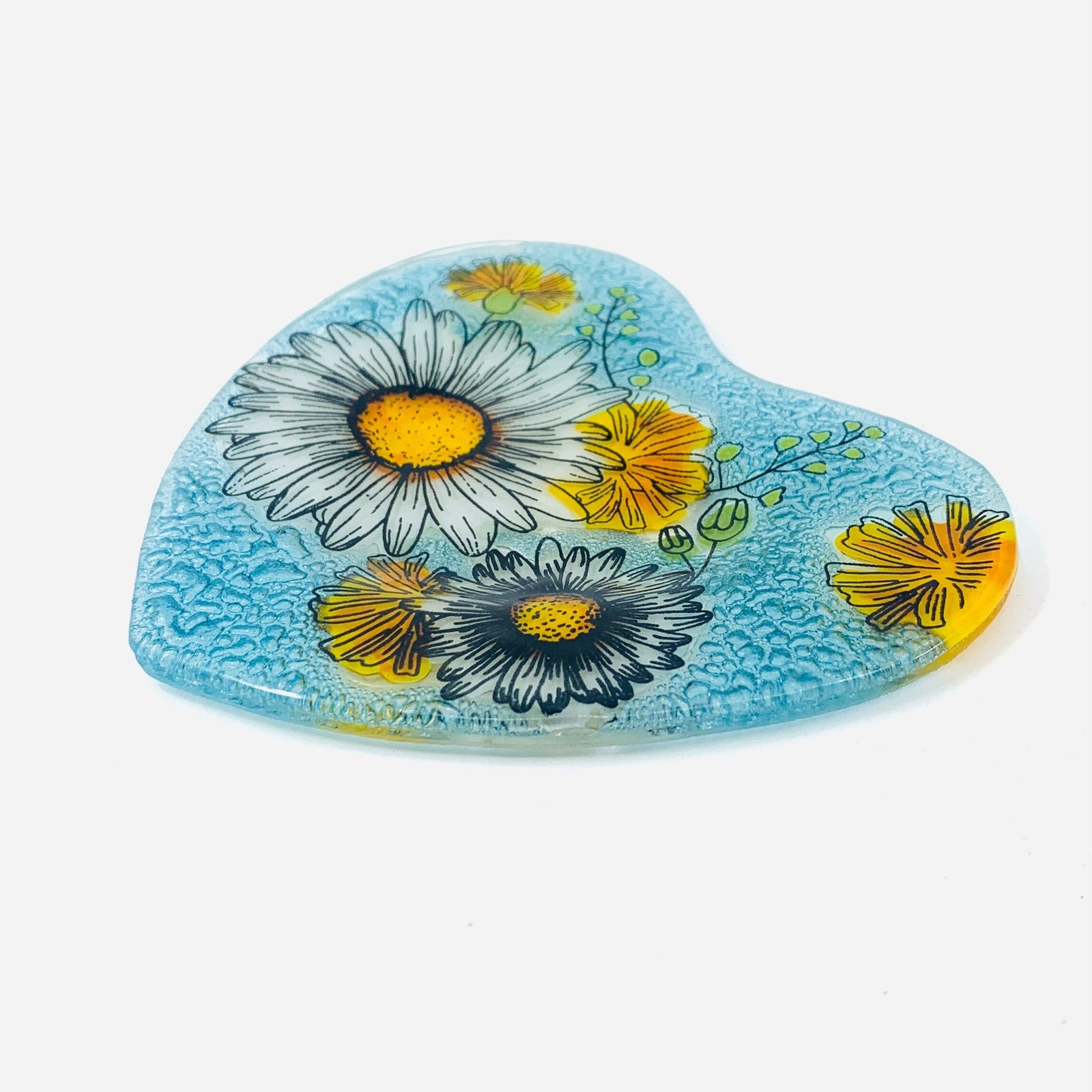 Fair Trade Heart Plate 1 - Daises Dishware Pam Peana 
