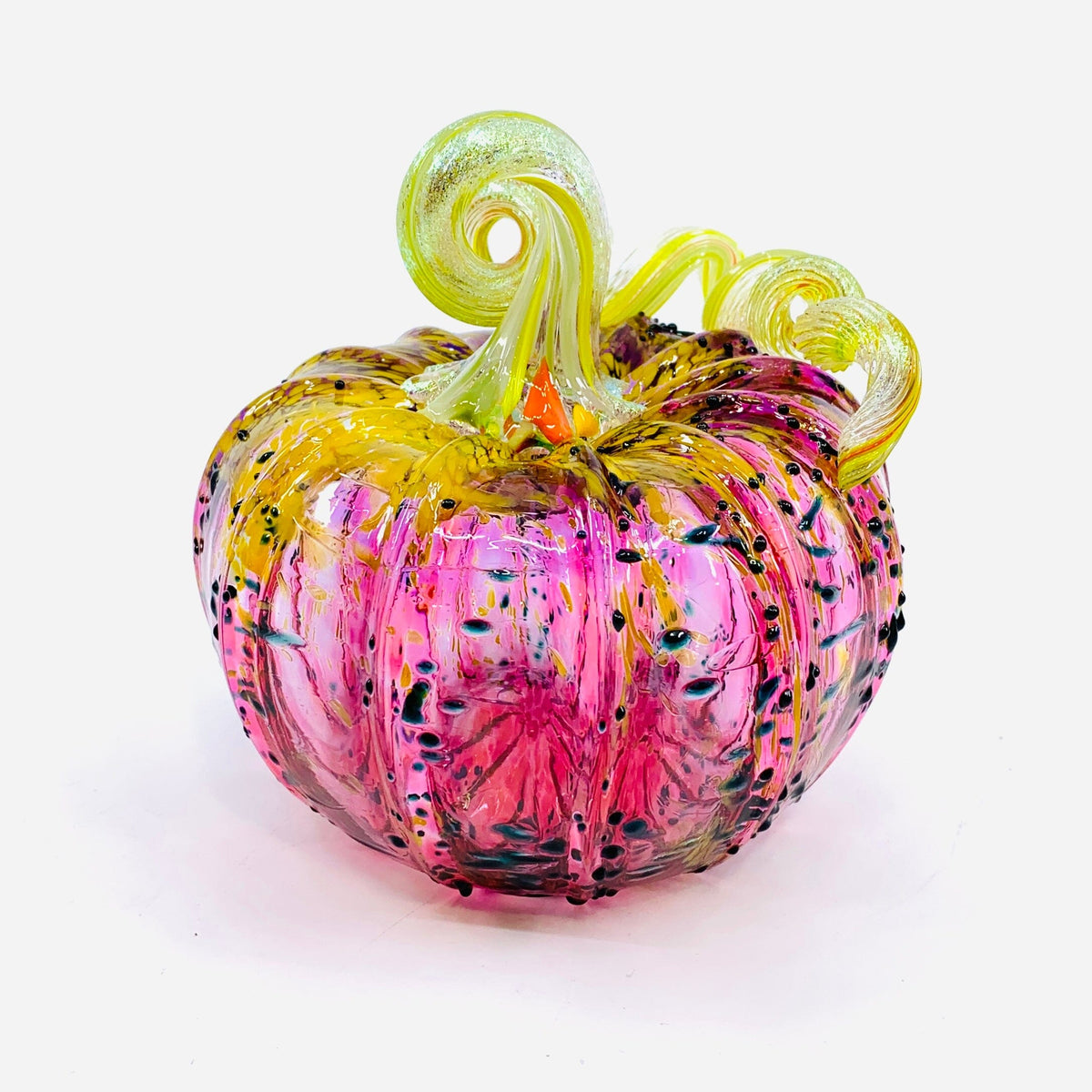Best Pumpkin of The Day 2957 “Sparkle Raspberry Sorbet” Squat Gabby Luke Adams Glass Blowing Studio 