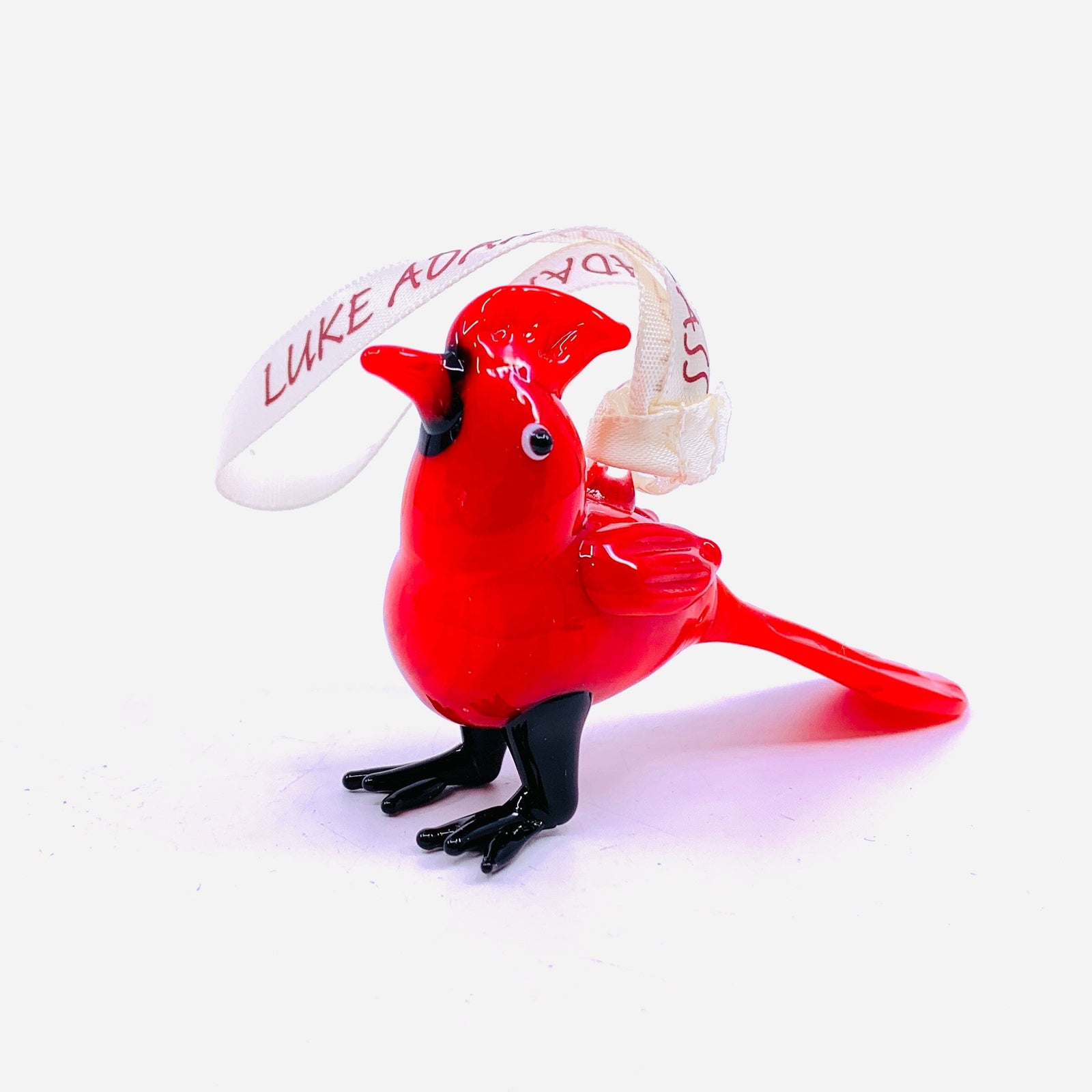 Ribbon Glass Ornament 14, Cardinal Art Studio 