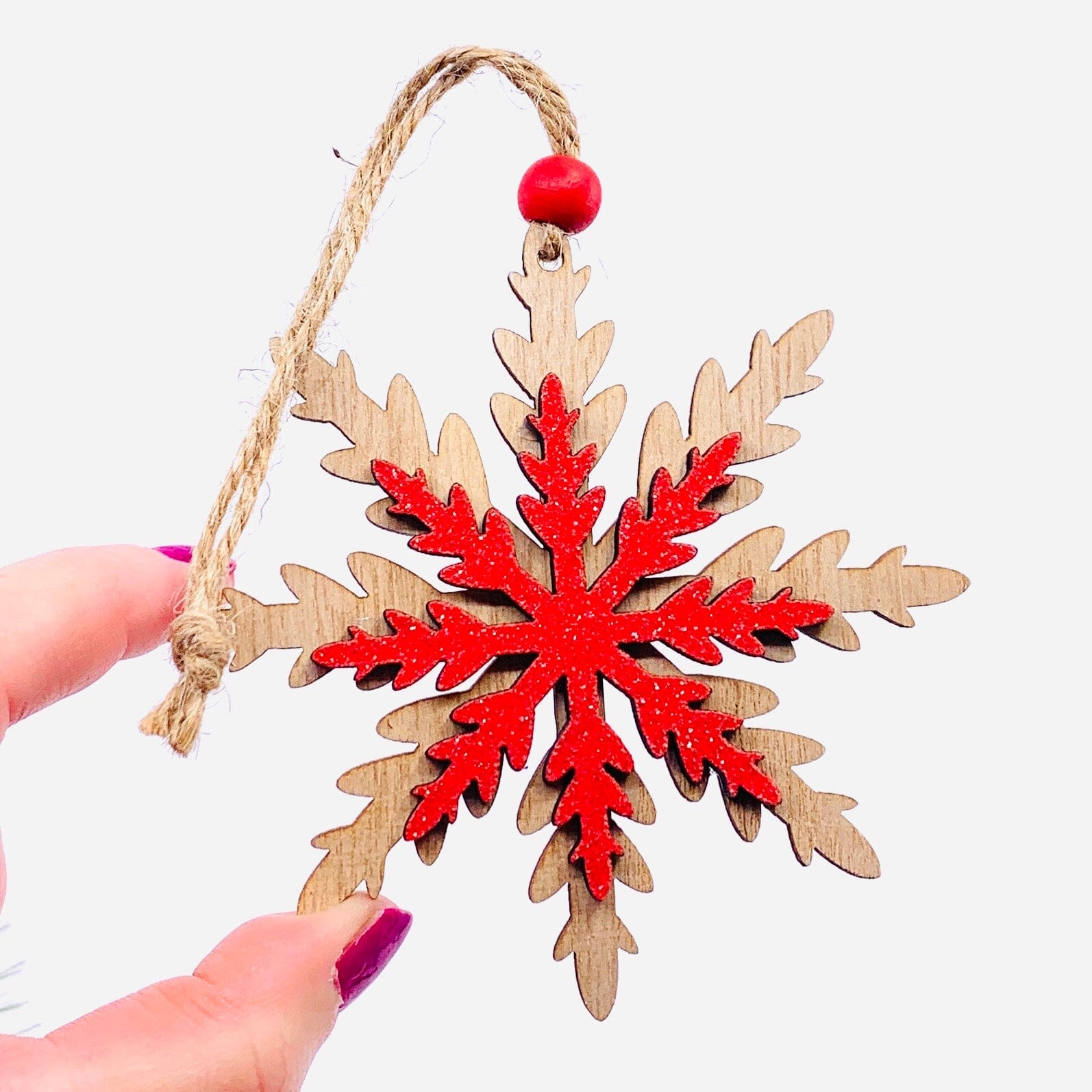 Wooden Snowflake Ornament GANZ 