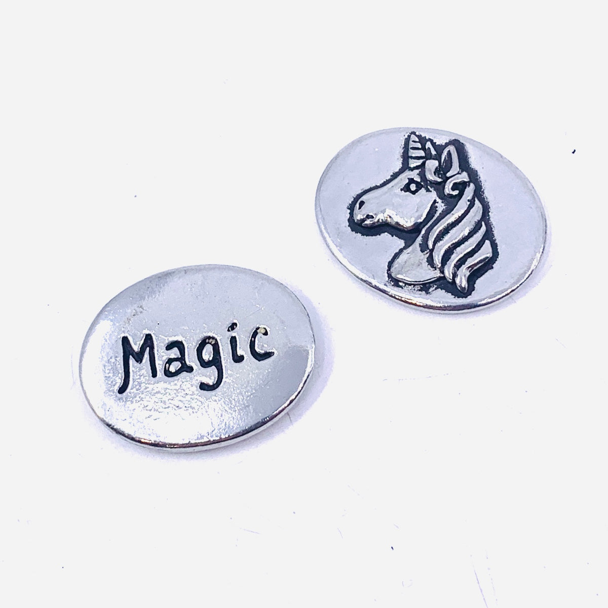 Pewter Good Luck Coin, Magic Unicorn