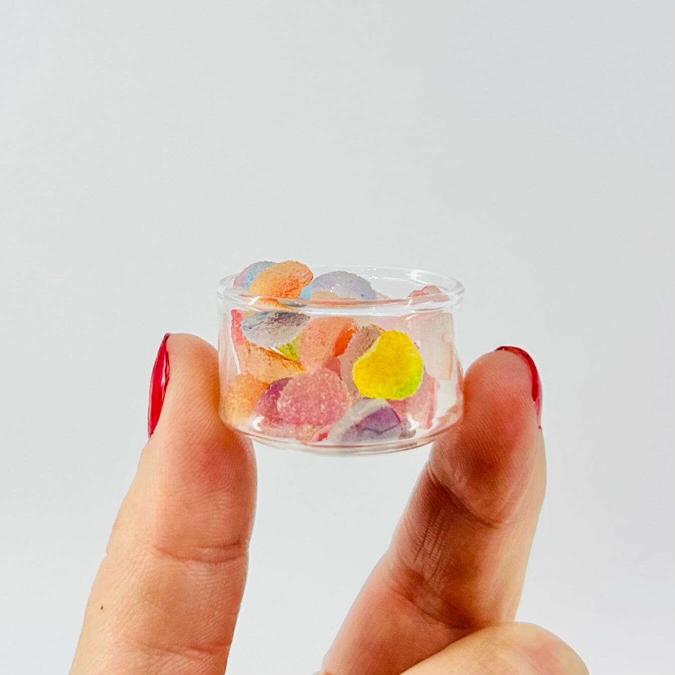 Tiniest Bowl of Gumdrop Hearts Miniature - 
