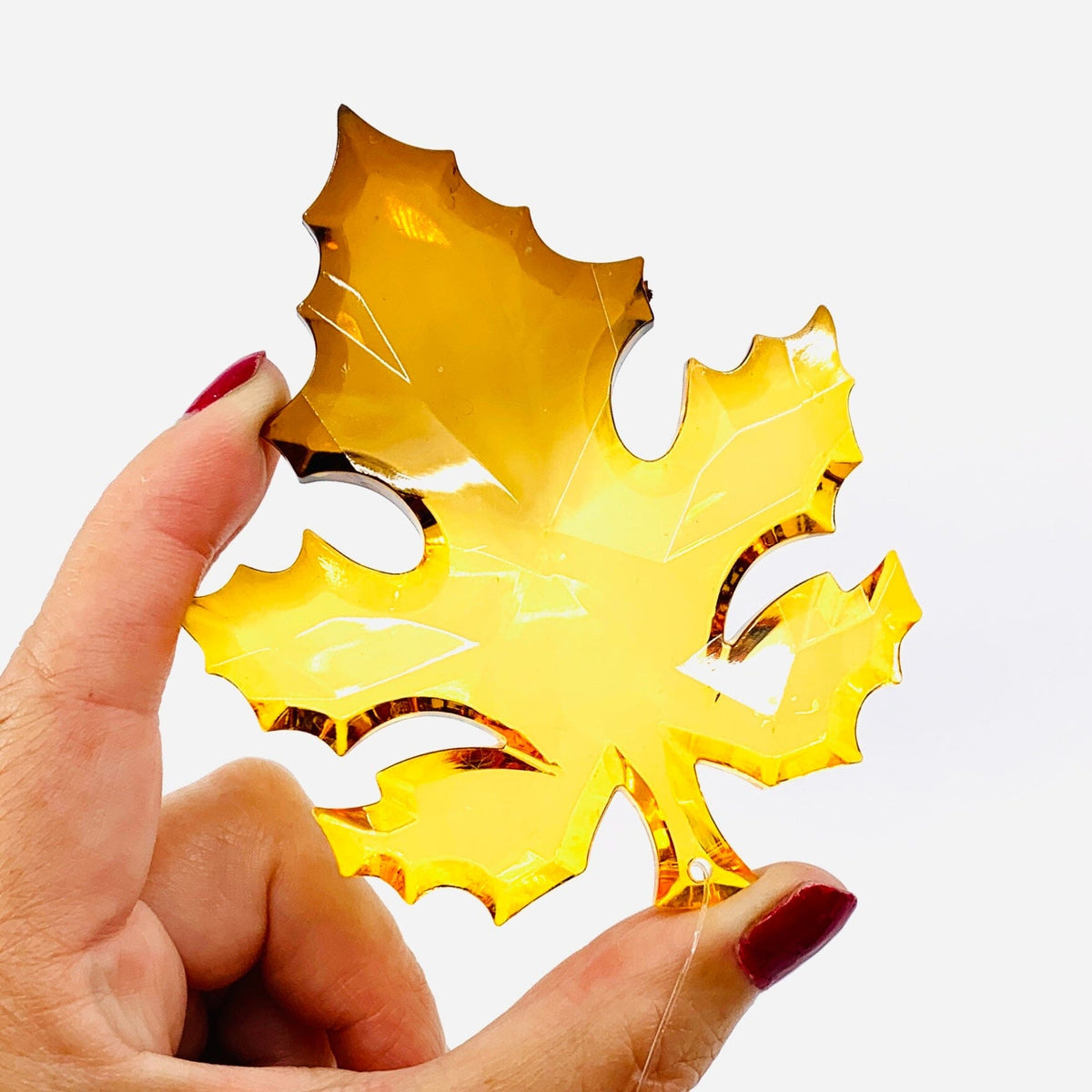 Fall Leaves Crystal Acrylic Ornament, Yellow Ornament GANZ 