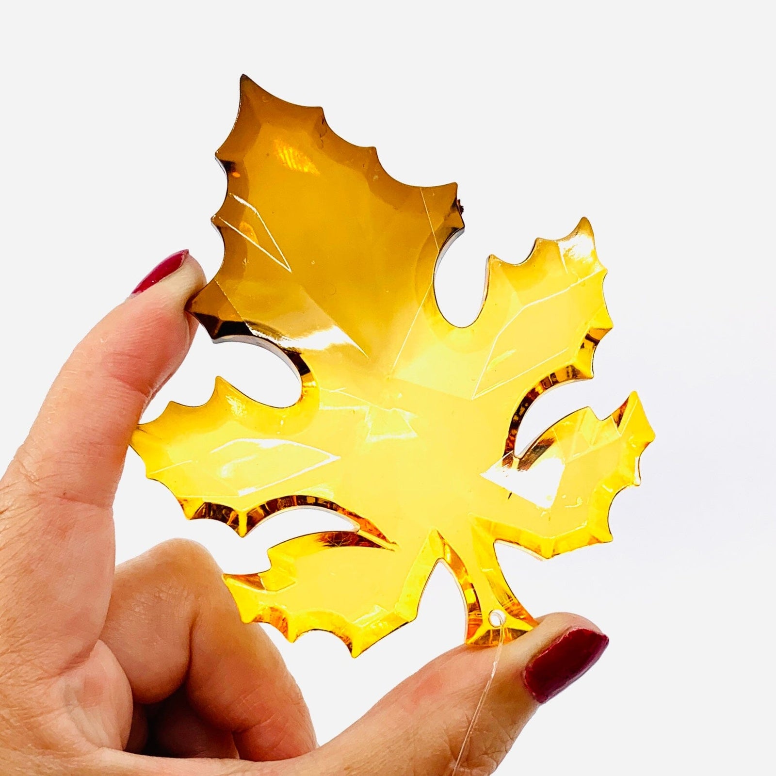 Fall Leaves Crystal Acrylic Ornament, Yellow Ornament GANZ 