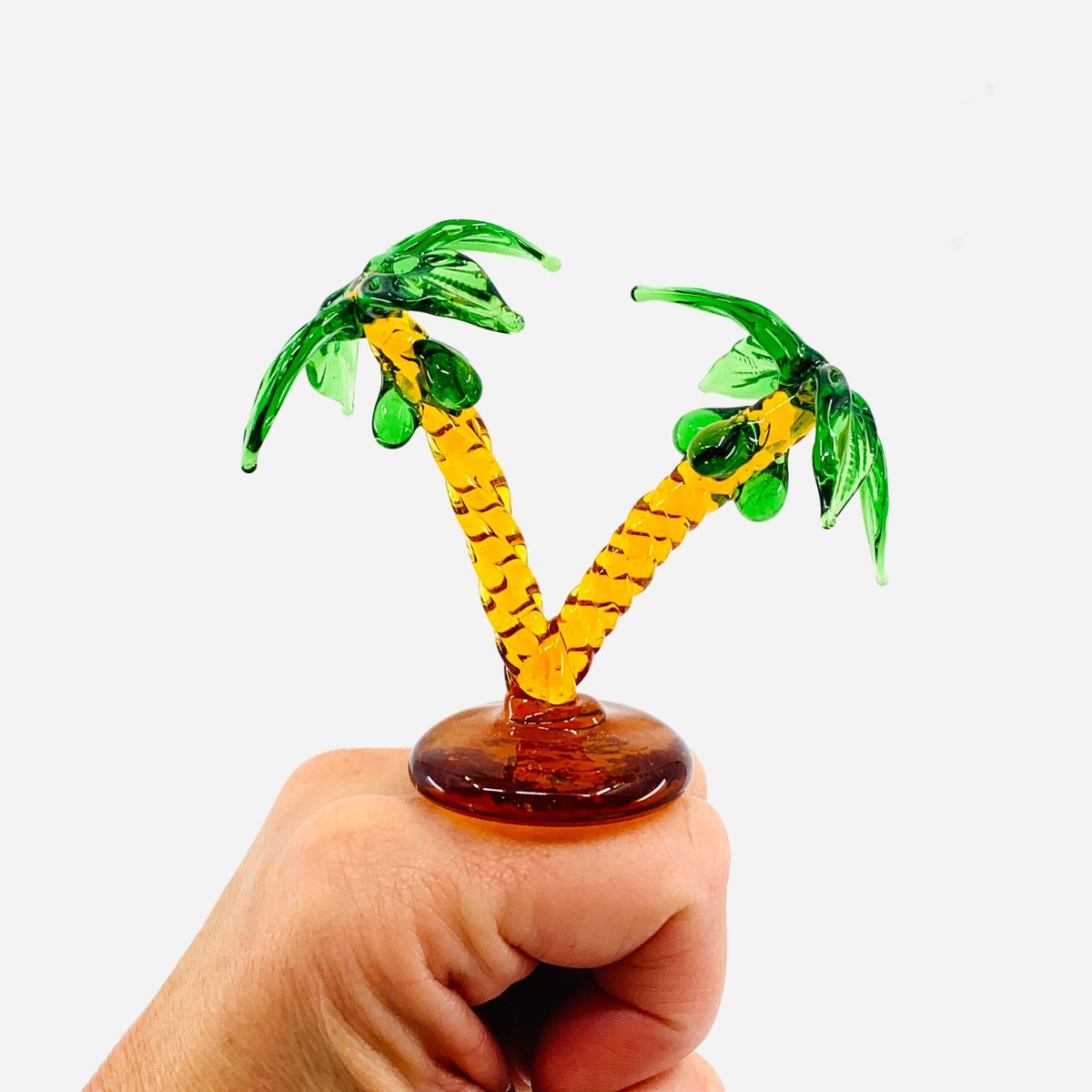 Glass Twin Palm Tree Miniature - 