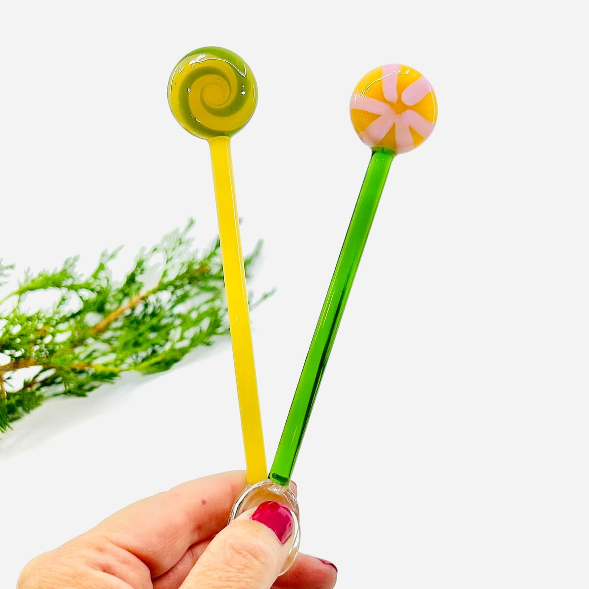 Glass Lollipop Tea Spoons ICHENDORF 