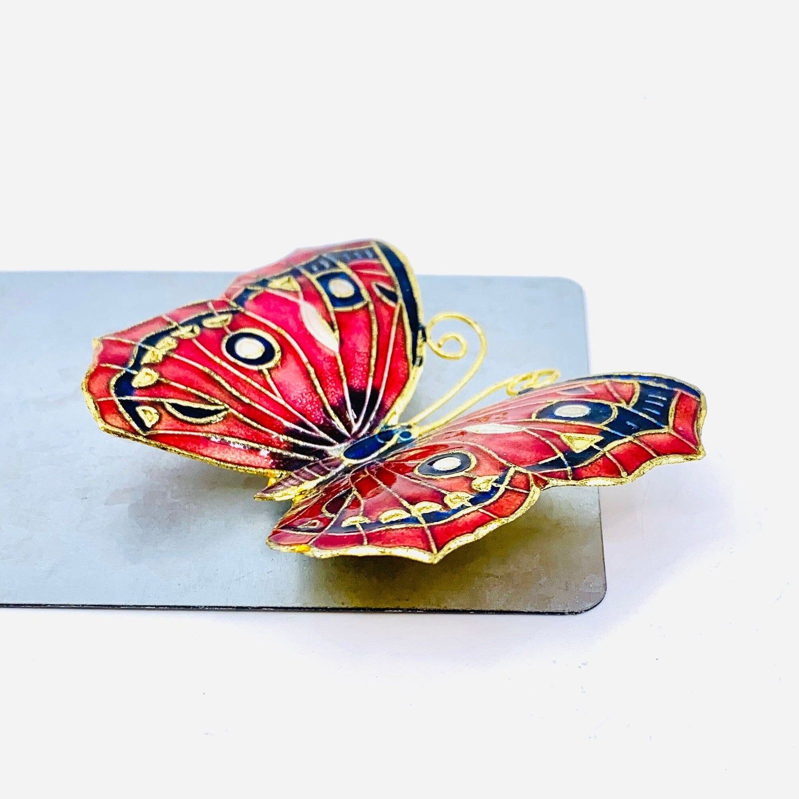 Pewter Enameled Butterfly Magnets -3 Decor Kubla Craft 