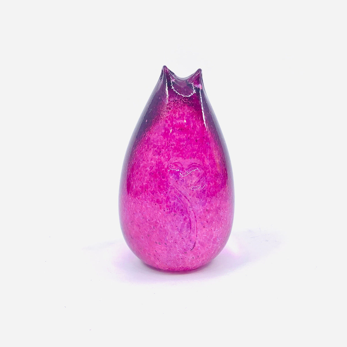 Little Glass Love Cat, Orchid Miniature Henrietta Glass 