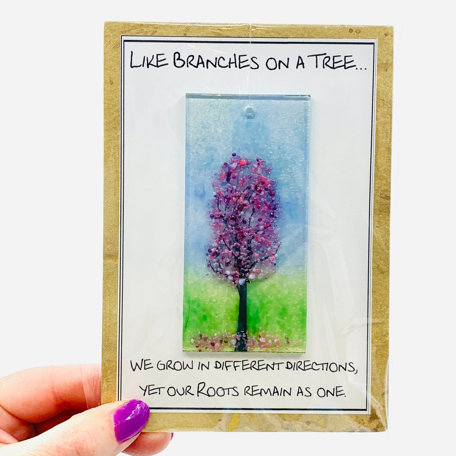 Fused Glass "Like Branches on a Tree” Suncatcher 33 Decor Glimmer Glass Gifts 