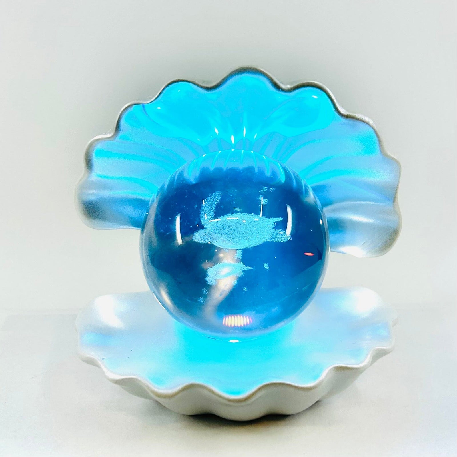 Light Up Etched Glass Sea Shell décor - Sea turtle 29TONIGHT 
