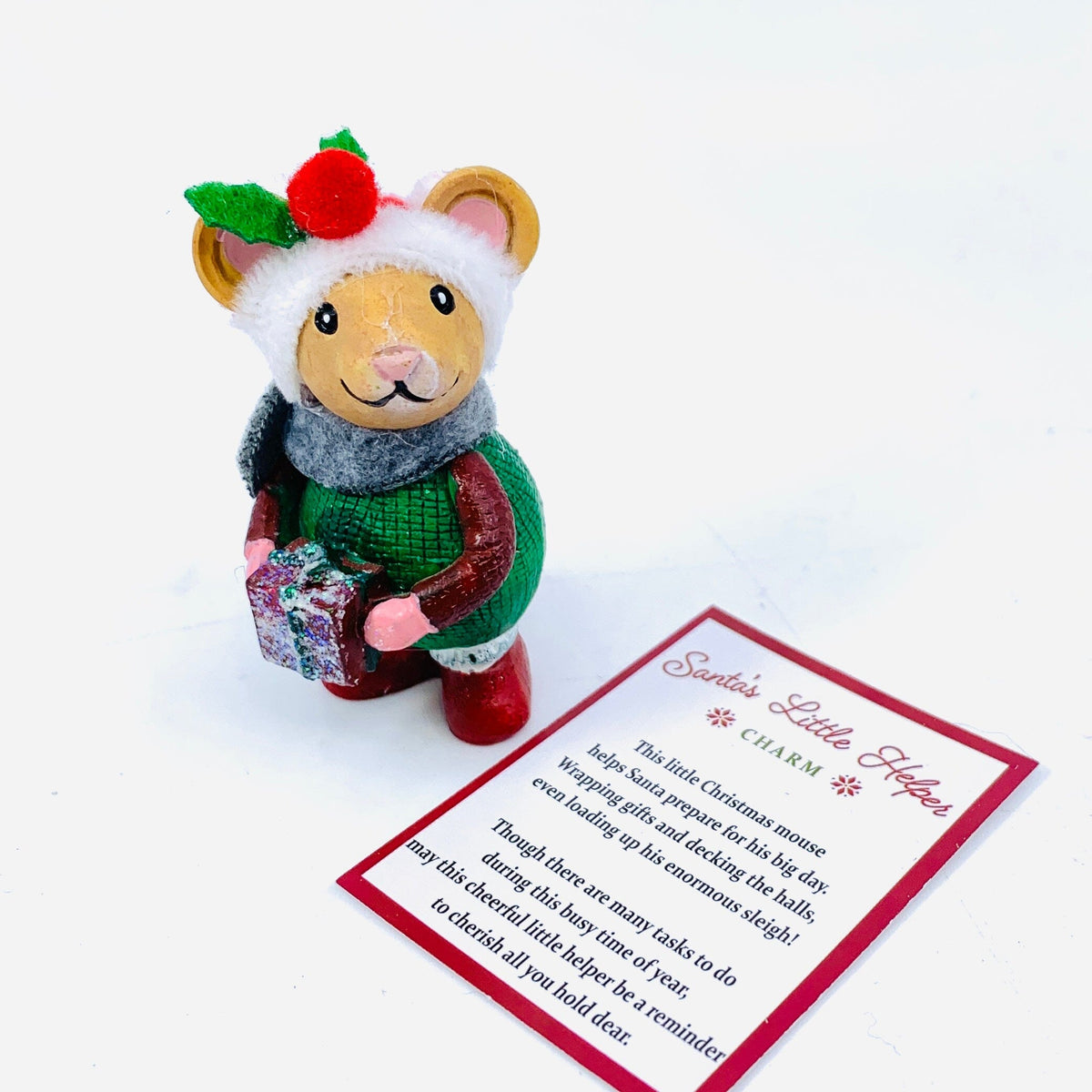 Santa's Little Helper Charm, Brown Mouse - PT 146 GANZ 